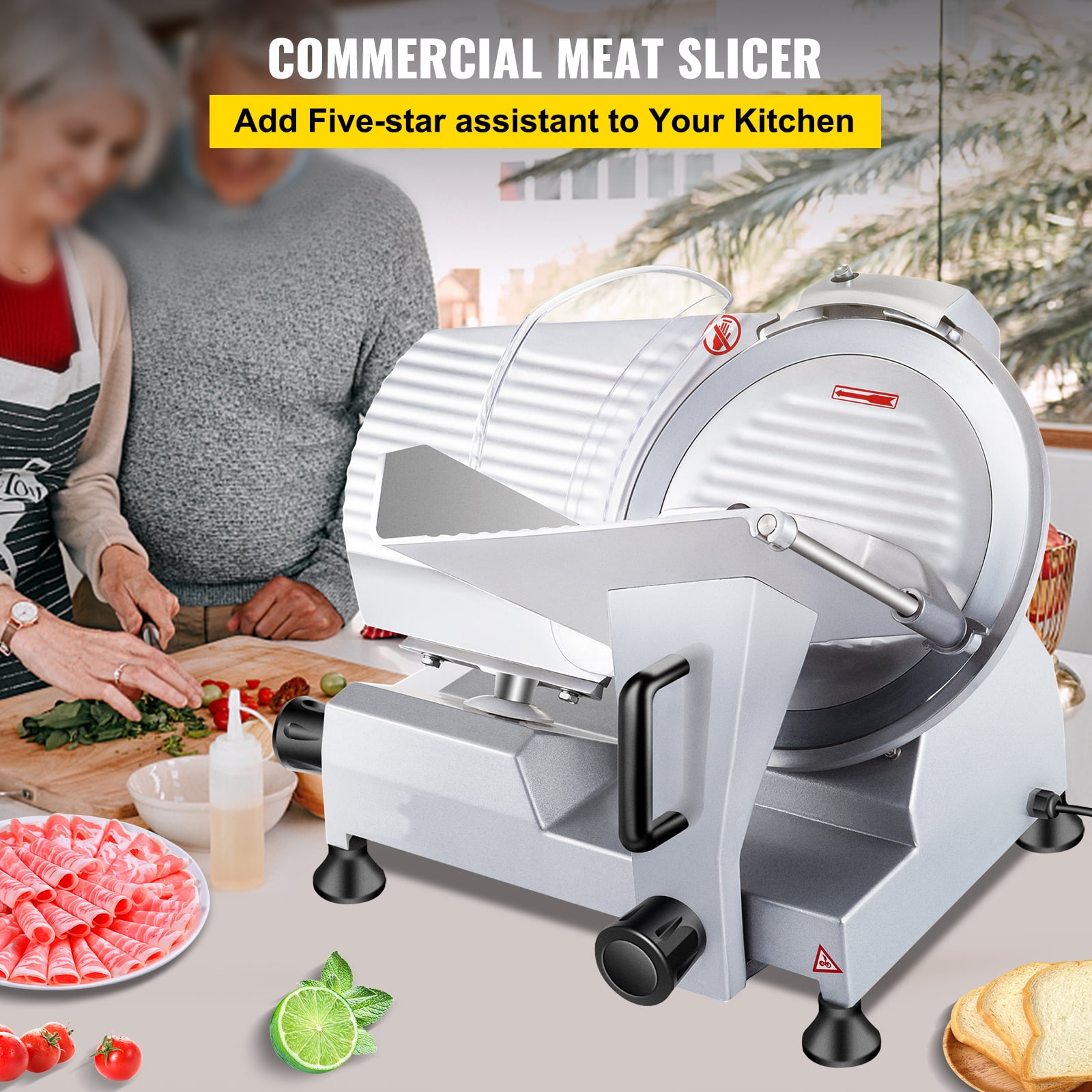 VEVOR Commercial 10" Blade Deli Meat Slicer 240W 350-400RPM Food Cheese Electric Slicer - Image 8