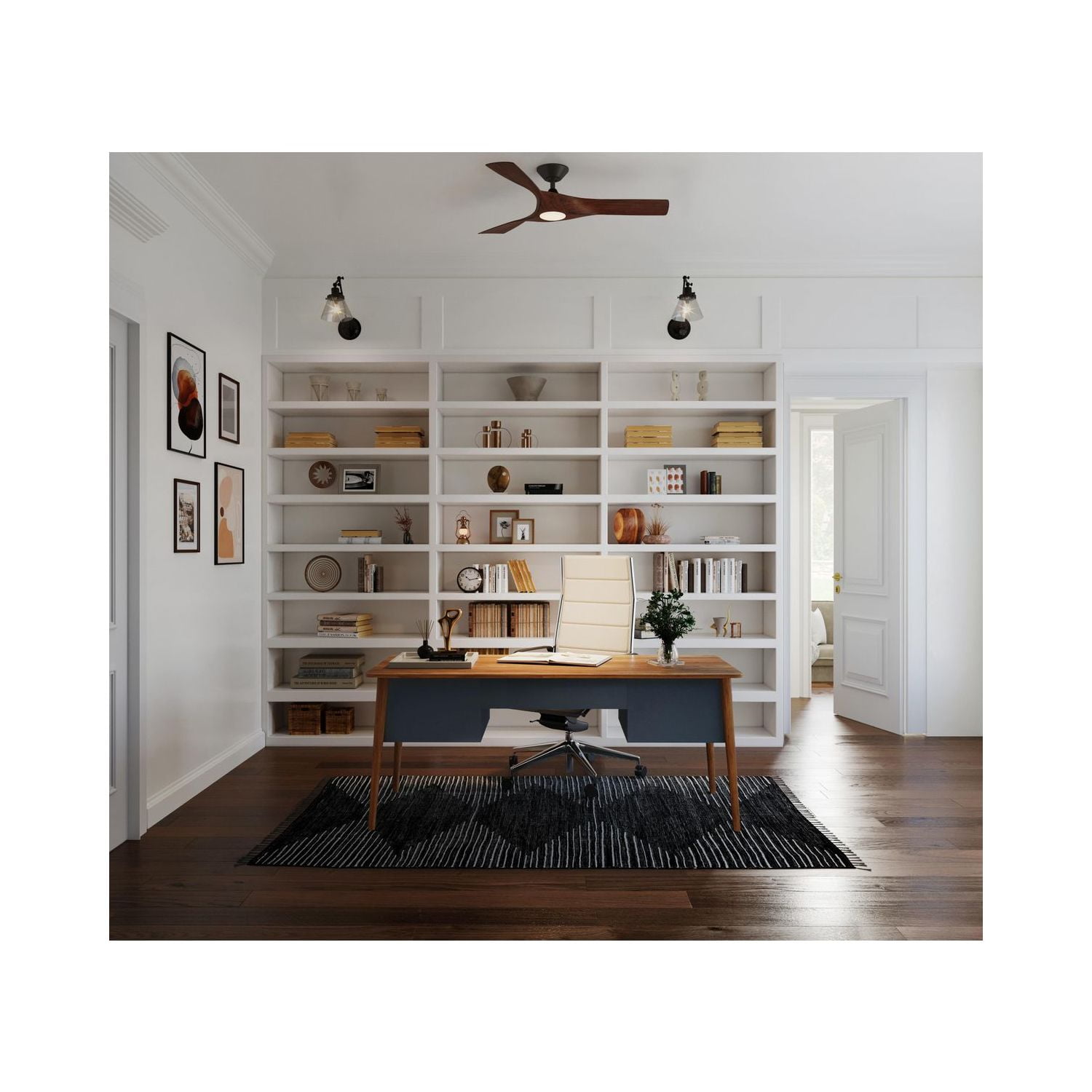 Ryne Collection 52" 3-Blade Woodgrain LED Transitional Indoor/Outdoor DC Ceiling Fan - Image 7