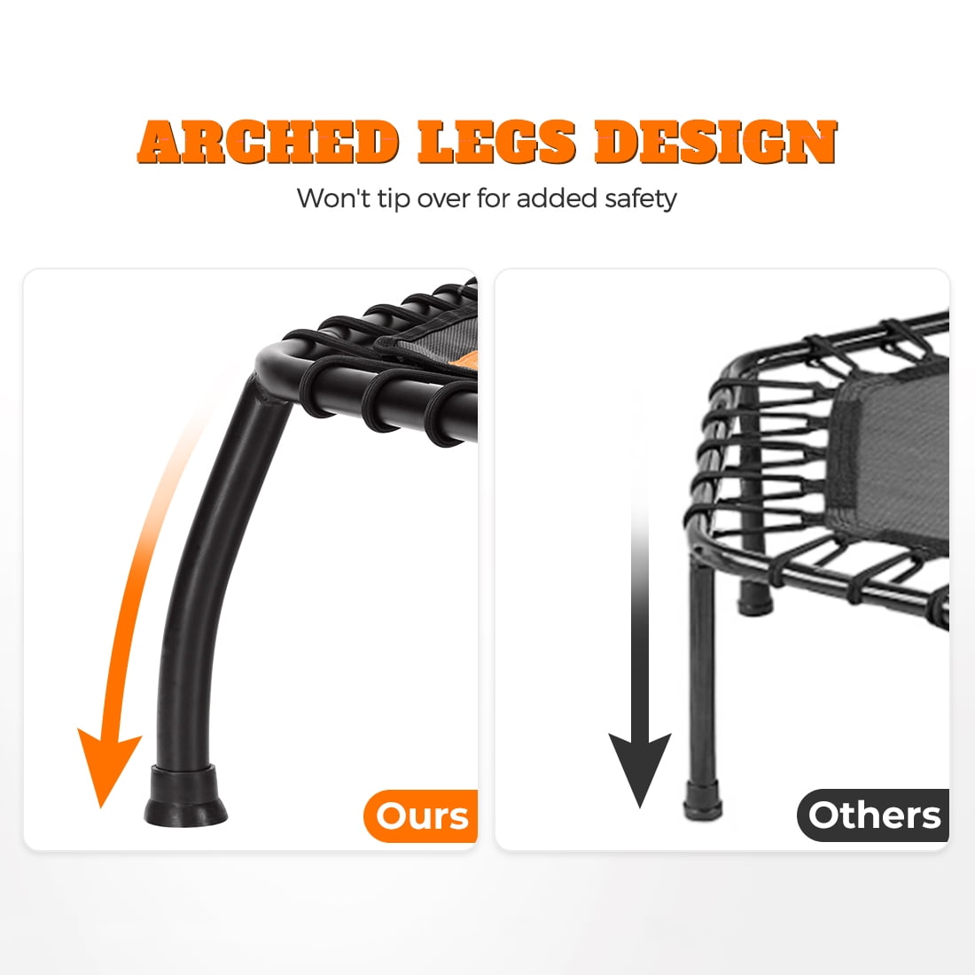 Zupapa 45in Fitness Trampoline, Indoor Rebounder for Adults, Max Limit 330 lbs - Image 3