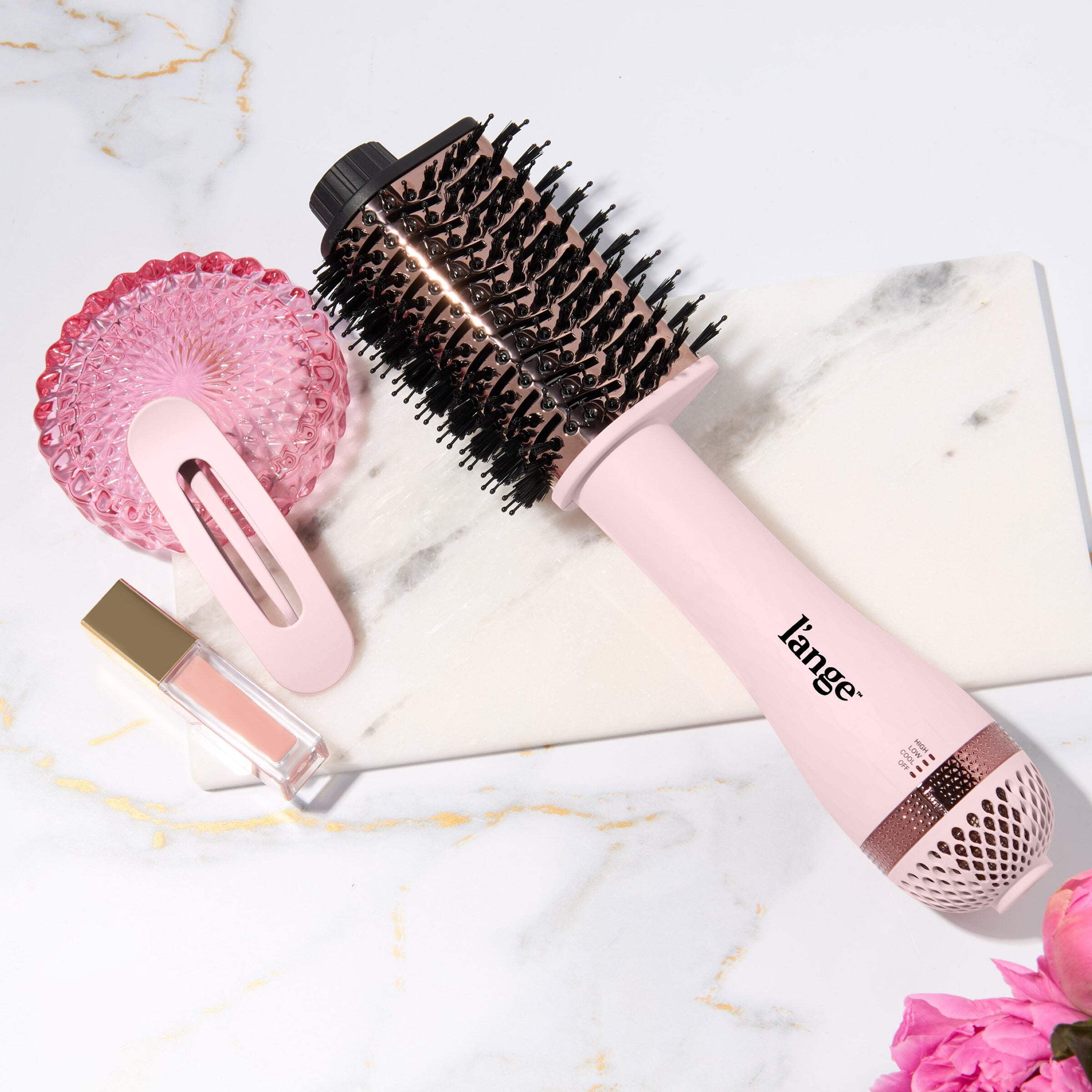 L'ange Hair Le Volume Elevé 65MM 2-in-1 Titanium Brush Dryer, 3 Heat Settings, 360° Vented Airflow, Bllush - Image 4