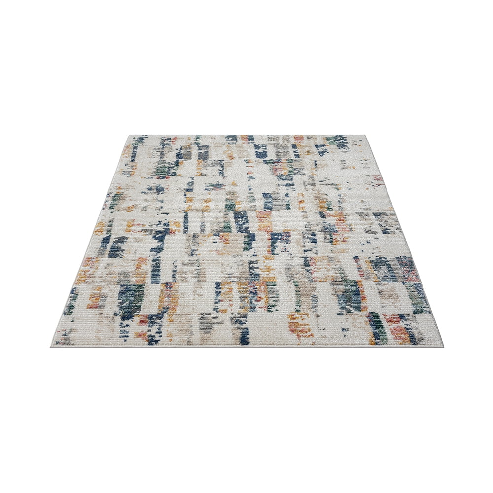 Ox Bay and Evette Rios Bellamy 5' x 7' Blue/Orange Abstract Durable Performance Indoor Area Rug - Image 6