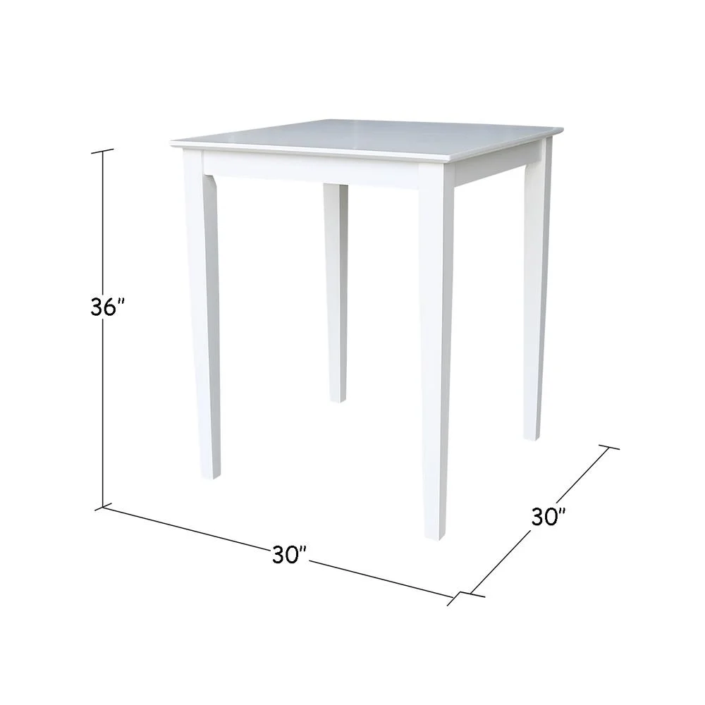 Solid Wood 30 inch Square Dining Table in White - Image 3
