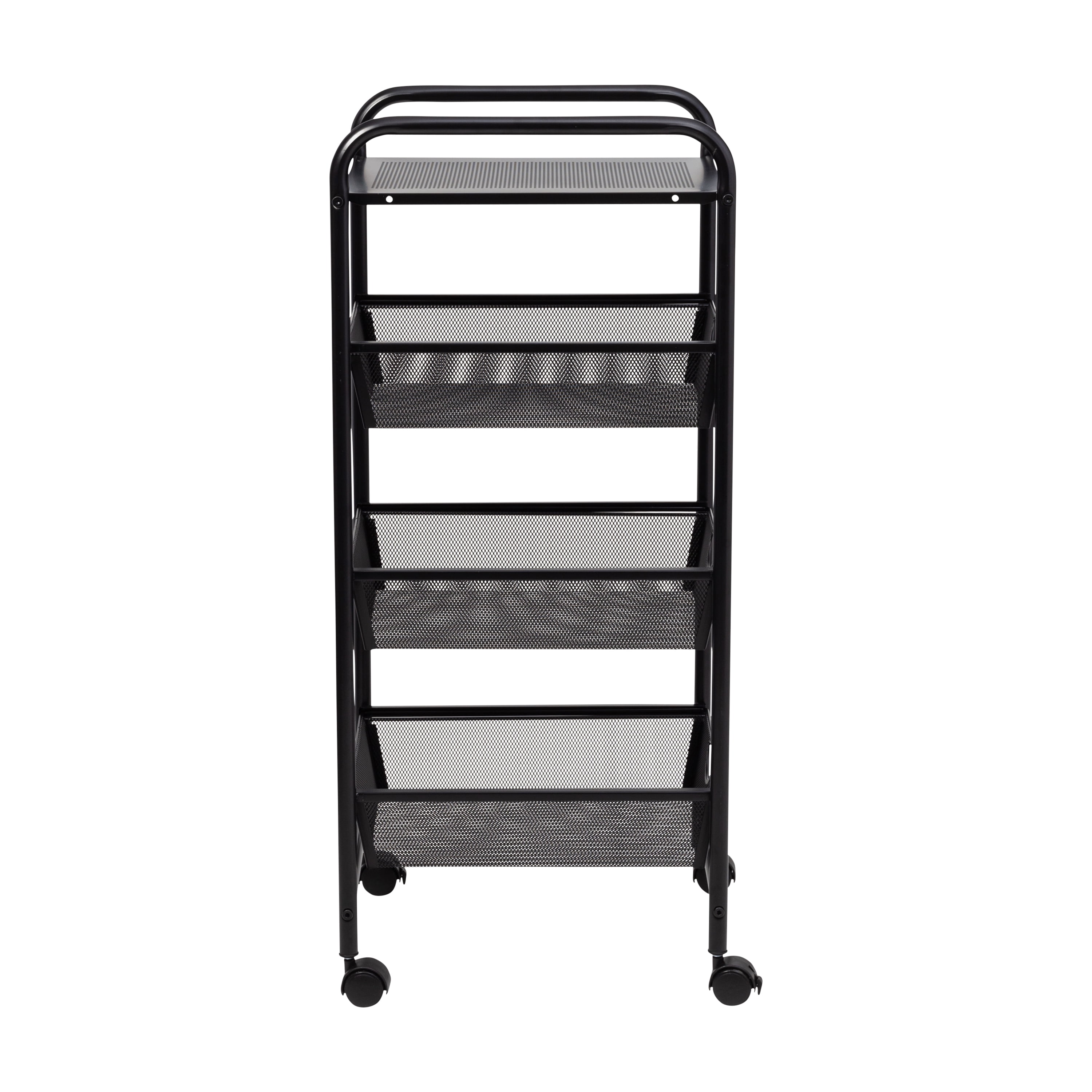 Honey-Can-Do Metal 3-Drawer Rolling Storage Cart, Black - Image 6