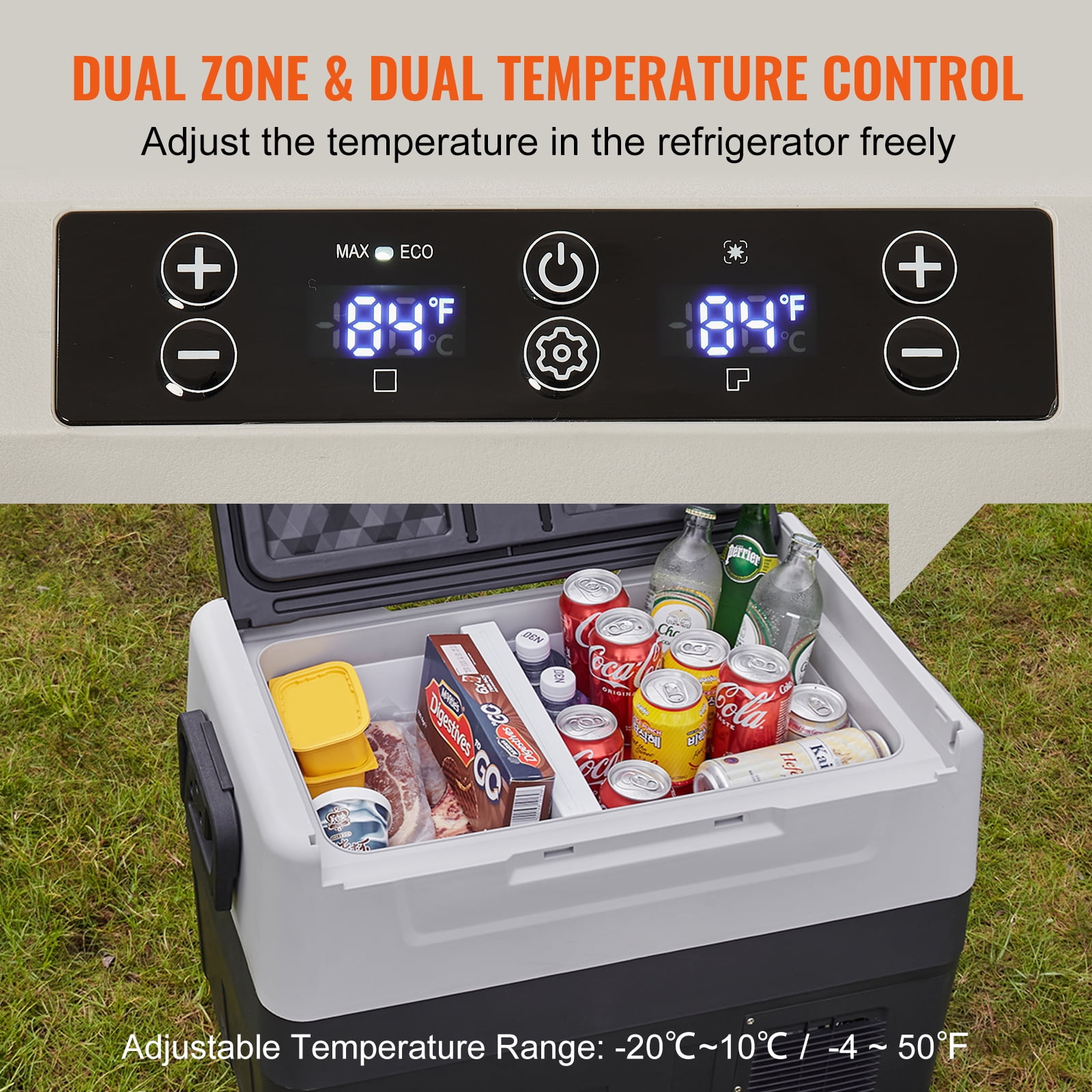 BENTISM Car Refrigerator 48Qt, 12v Portable Freezer with Dual Zone, 12/24V DC & 110-240V AC Electric Cooler with -4℉-50℉ Cooling Range, for Car Truck Vehicle RV Boat Outdoor & Home Use - Image 8