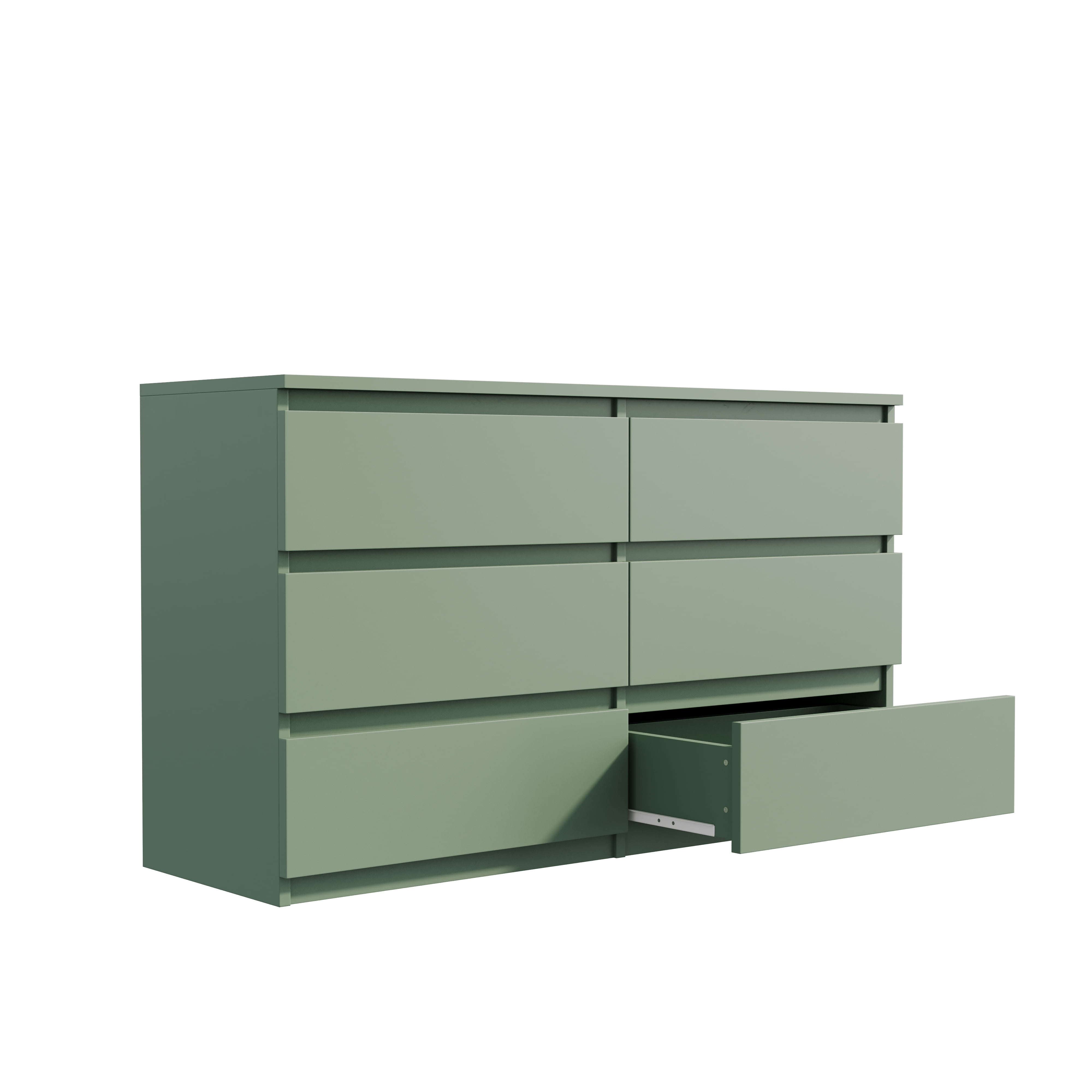 Aukfa Modern 6-Drawer Dresser Chest of Drawers Storage Cabinet for Bedroom Living Room, Green - Image 7