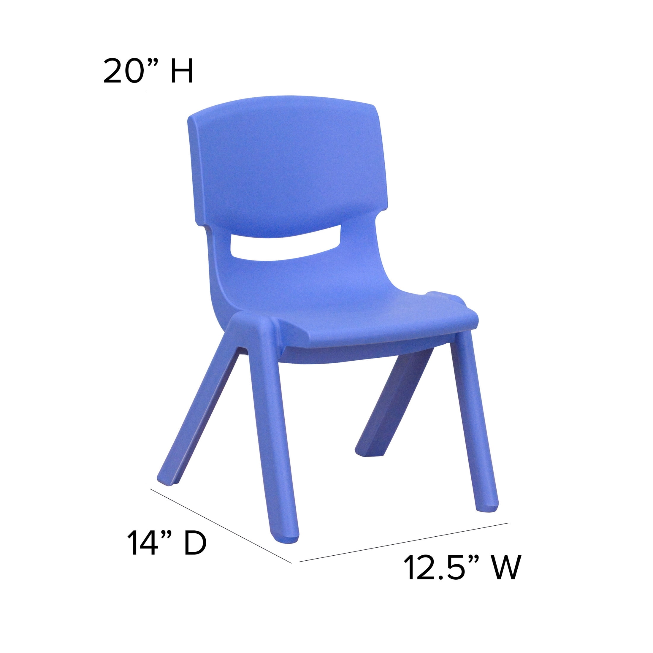 Flash Furniture Whitney 20"H Plastic Stackable School Chairs for Kids Ages 2-4, Set of 10, Blue - Image 14