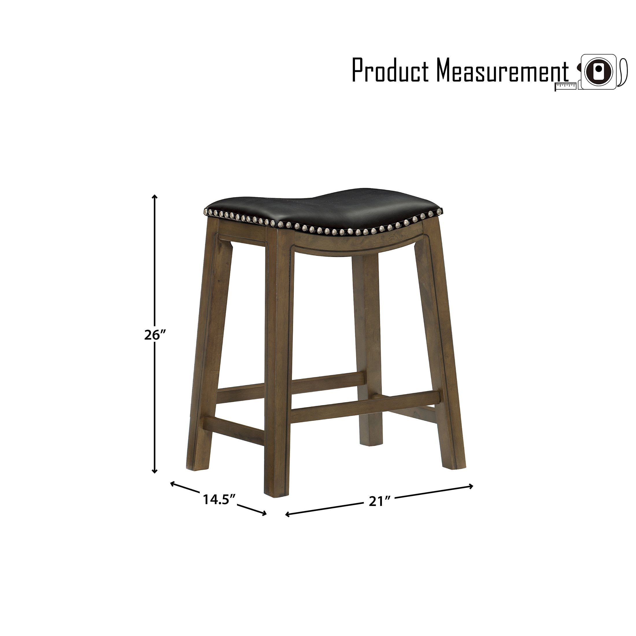 OakvillePark Eustis Saddle Seat Counter Height Barstool, Black - Image 4