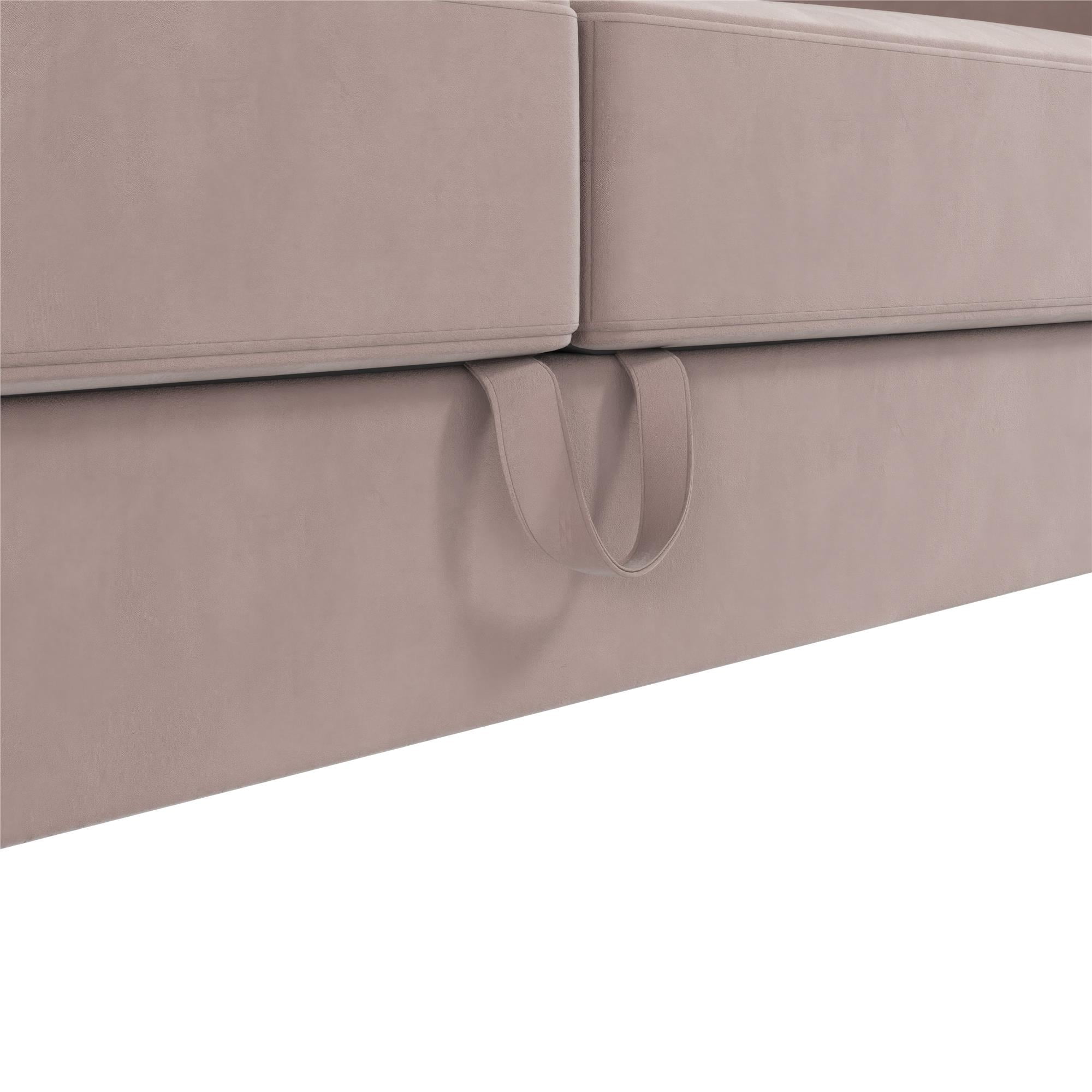 CosmoLiving Liberty Futon with Storage, Blush Velvet - Image 4