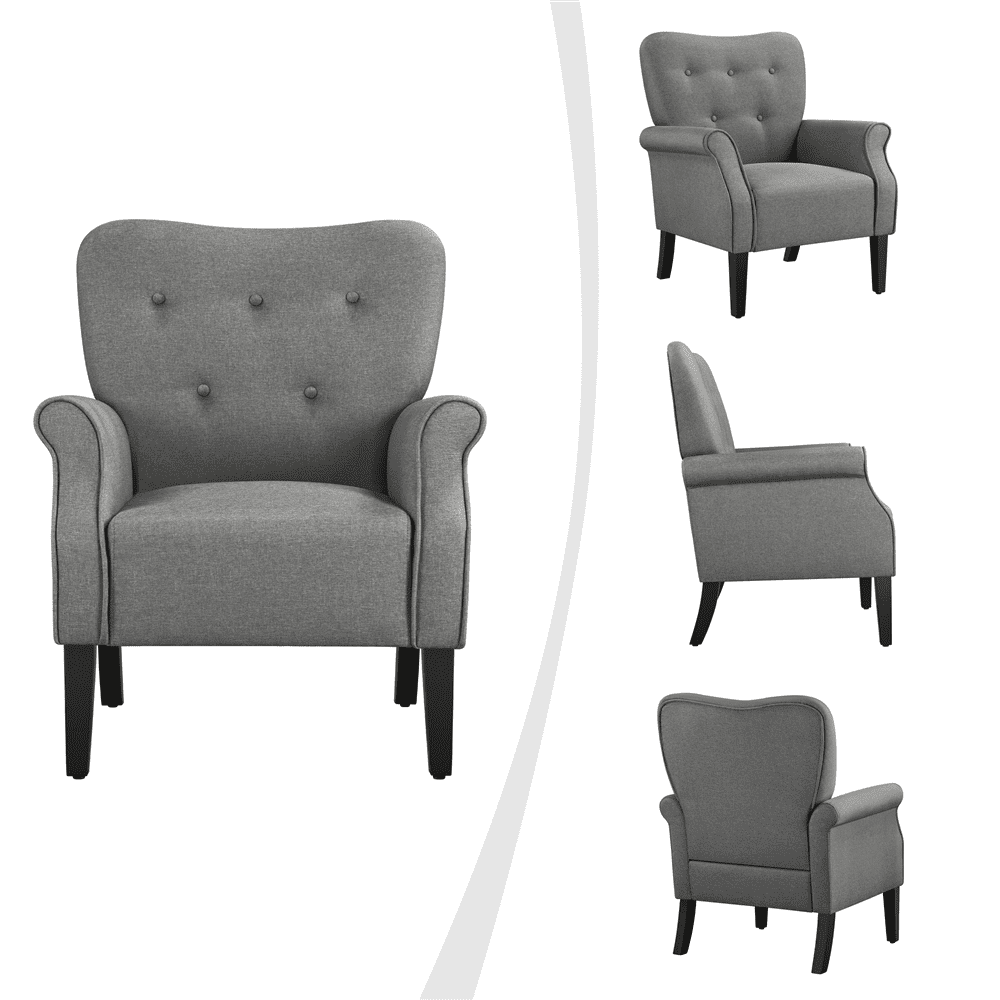 Renwick 2pcs Modern Accent Arm Chair, Dark Gray - Image 7
