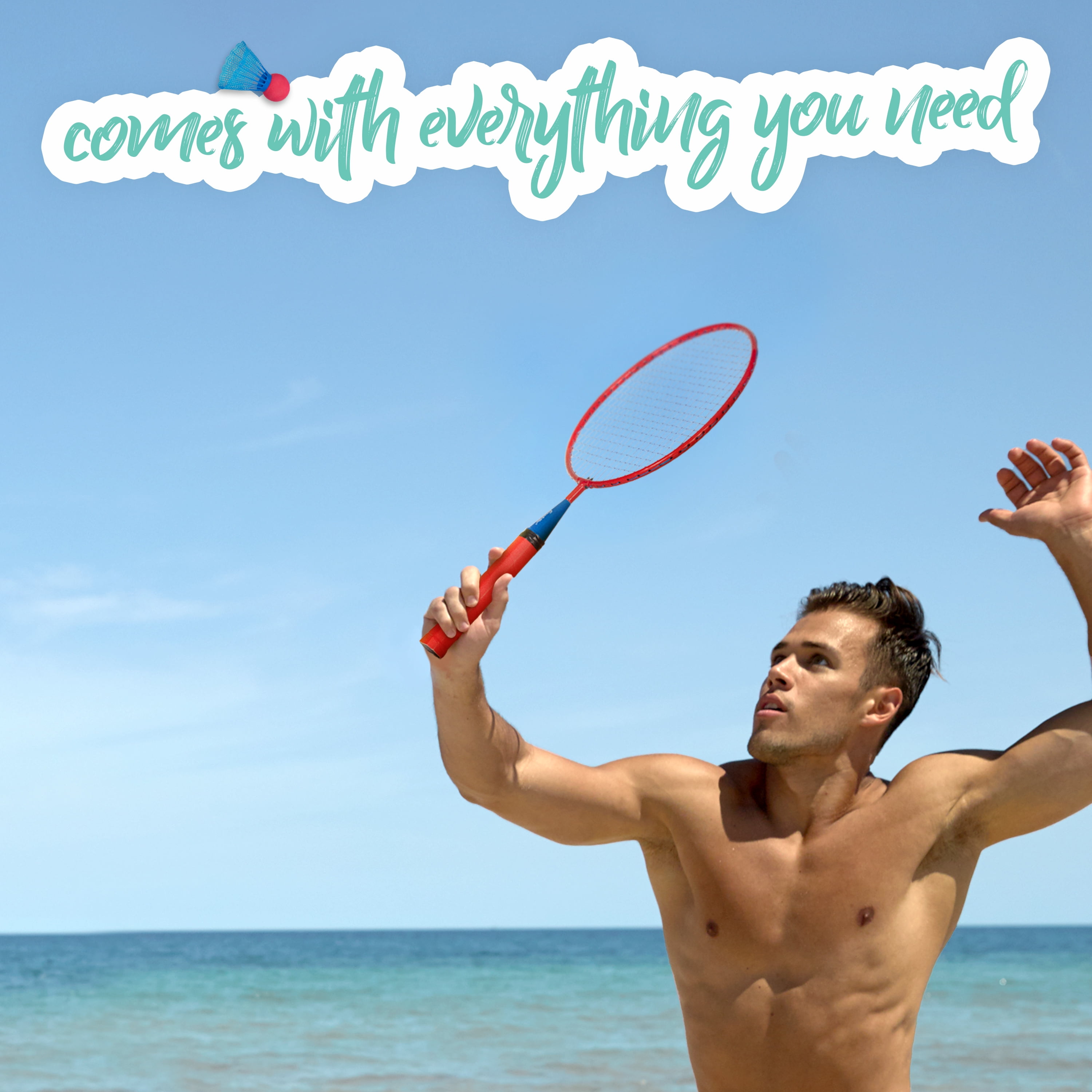 Franklin Sports Kids Jumbo Badminton Racket Set - Smashminton Kids Oversize Badminton Rackets Set - 2 Player Backyard + Beach Youth Badminton Set with Birdies + Jumbo Rackets Included - Image 7