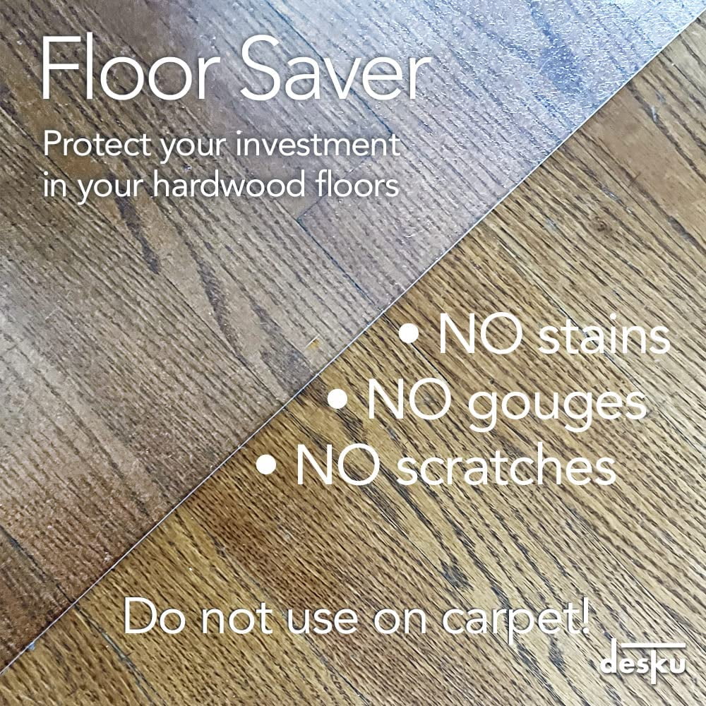 DESKU Office Desk Chair Mat – PVC Mat for Hard Floor Protection, Clear, 48 Inches x 48 Inches, Made in The USA, Home Office Supplies - Image 7