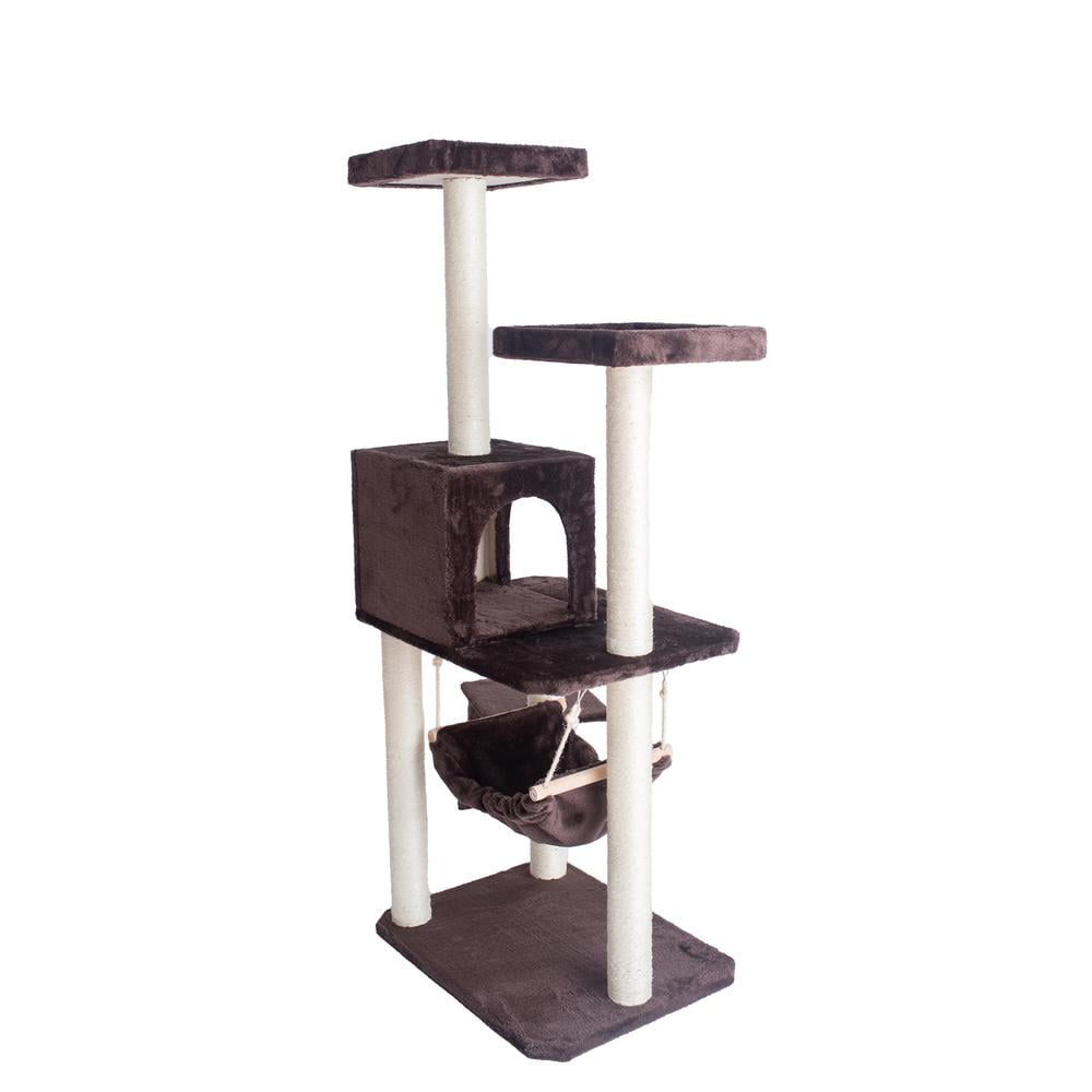 GleePet 57" Cat Tree GP78570923 Coffee Brown W Ramp - Image 4