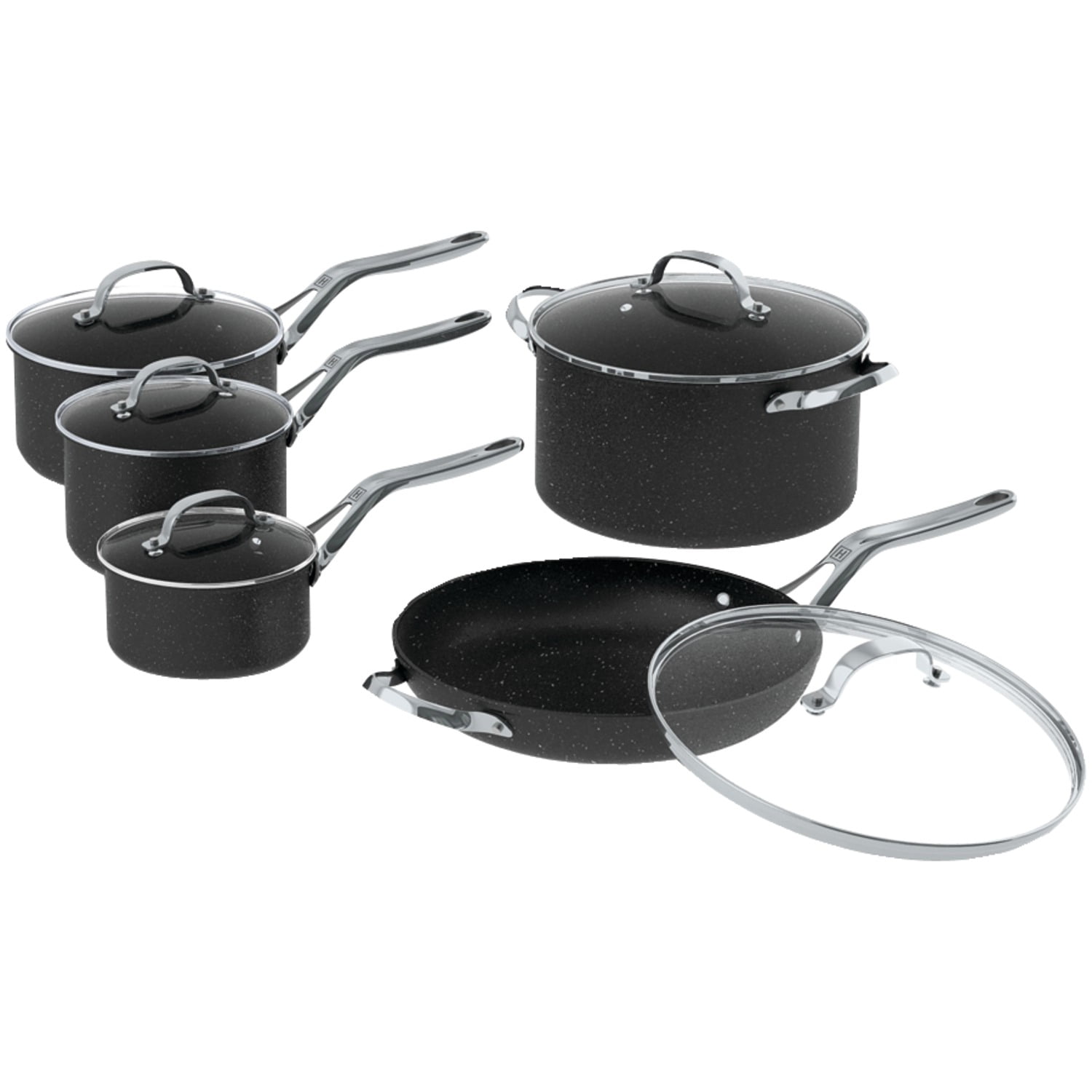 The Rock By Starfrit 060319-001-0000 10-piece Set, 060310-006-0000 Fry Pan (8"), 060312-006-0000 Fry Pan (10"), 060313-004-0000 Fry Pan (12") & 060318-003-0000 11", 4.7QT Deep Saute Pan - Image 6