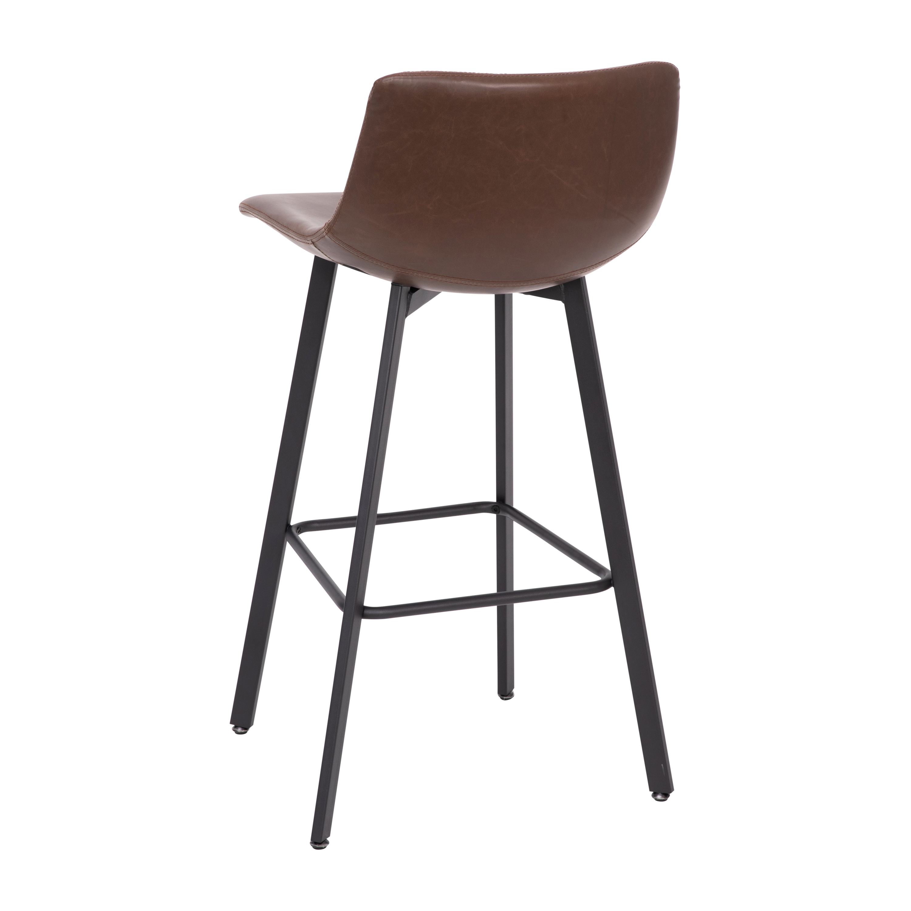 Flash Furniture Caleb Collection LeatherSoft Barstool, Chocolate Brown/Black - Image 7