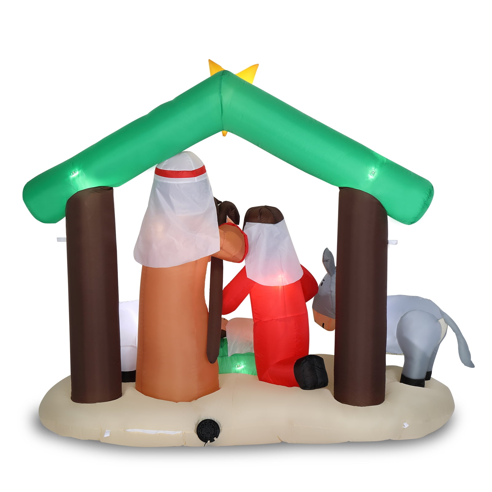 Ktaxon 6ft Christmas Nativity Scene Inflatable Holy Family Pre-Lit Baby Jesus Christmas Outdoor Decor - Image 6