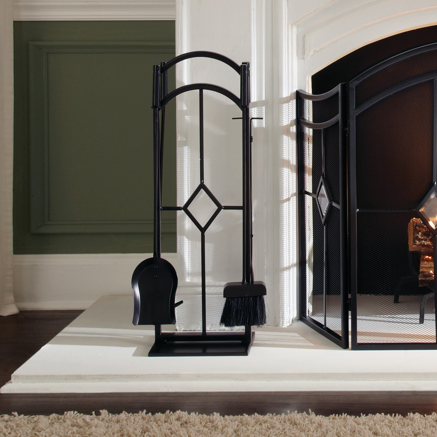 Pleasant Hearth FA328T Diamond 5 Pc Steel Fireplace Toolset - Image 2