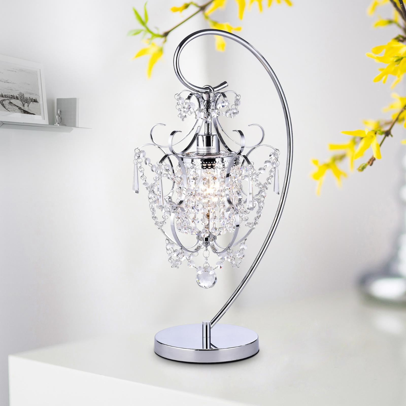 Unnie 1-light Chrome 24-inch Crystal Table Lamp - Image 2