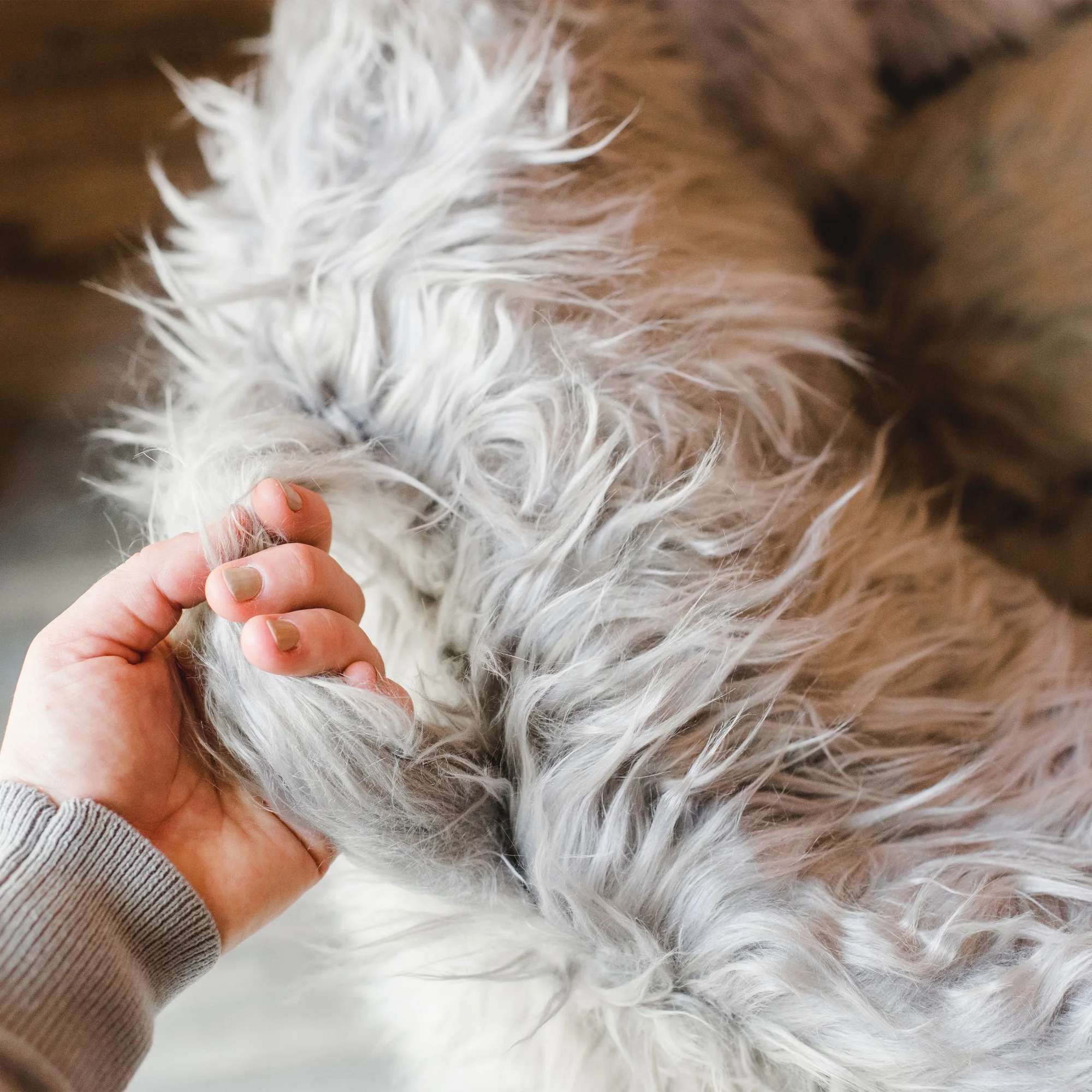Big Joe Milano Bean Bag Chair, Gray Shag, Soft Faux Fur, 2.5 feet - Image 3