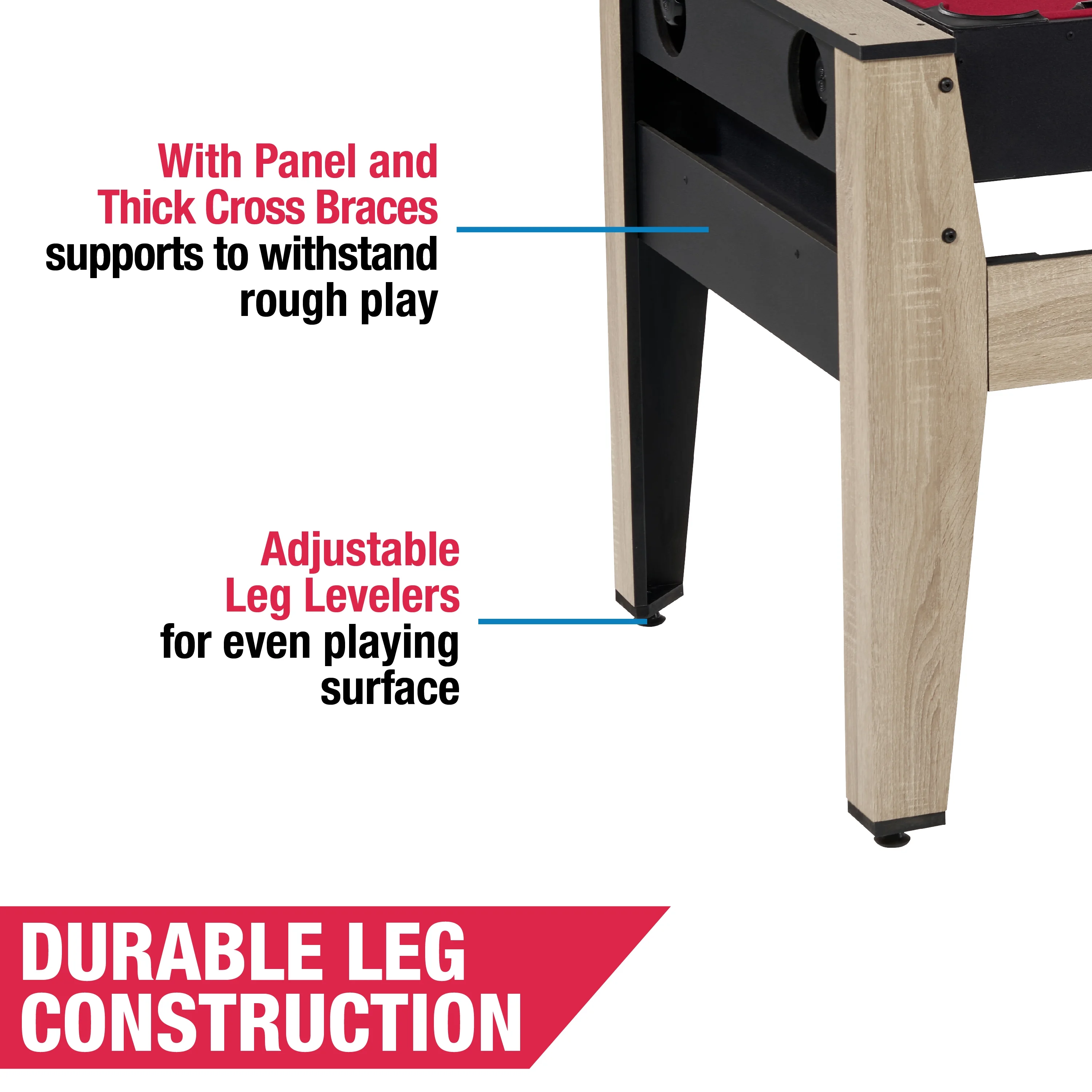 72" 4-in-1 Multi Game, Pool Table, Table Tennis Pong Table, Air Hockey, Basketball, by MD Sports - Image 3