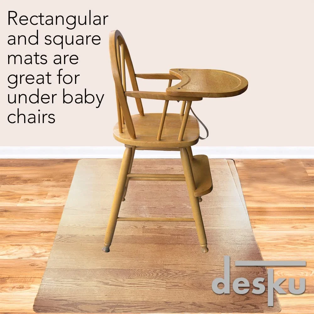 DESKU Office Desk Chair Mat – PVC Mat for Hard Floor Protection, Clear, 48 Inches x 48 Inches, Made in The USA, Home Office Supplies - Image 6