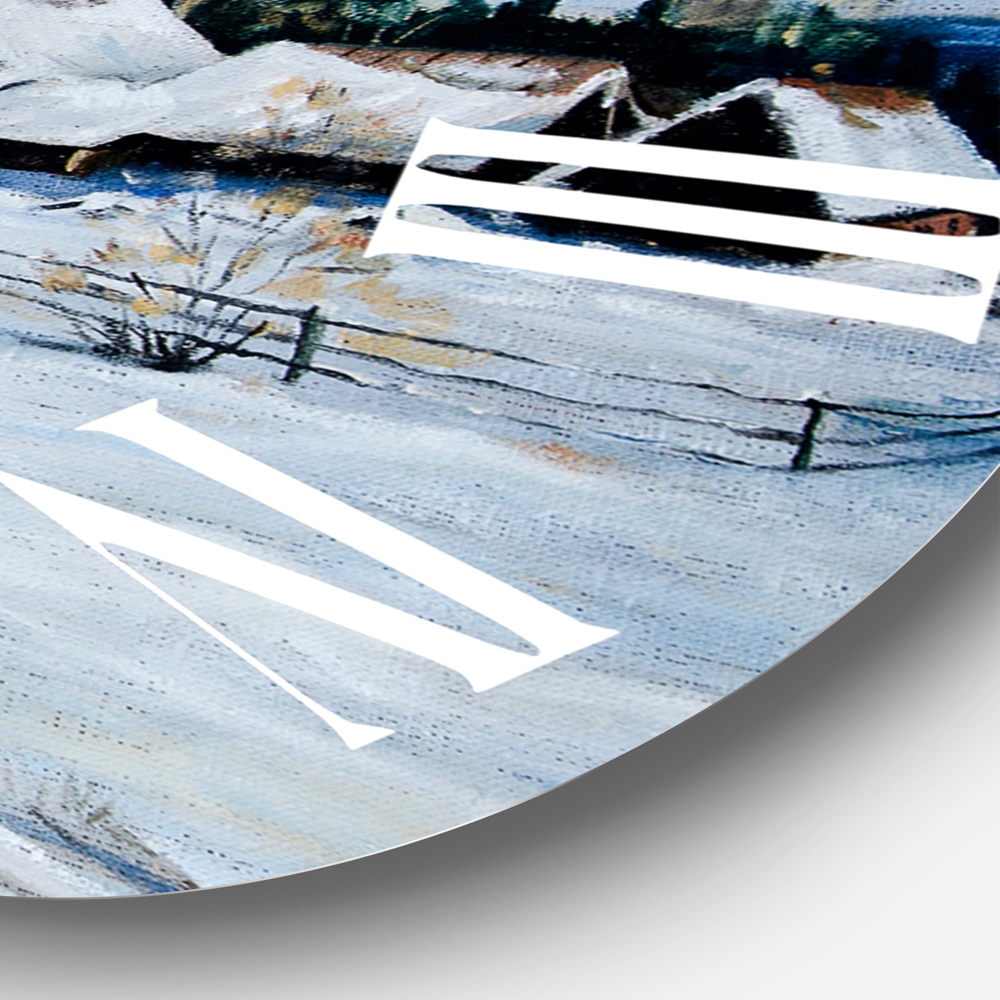 Designart 'Country Road In Winter Times Ii' Traditional Wall Clock - Image 3