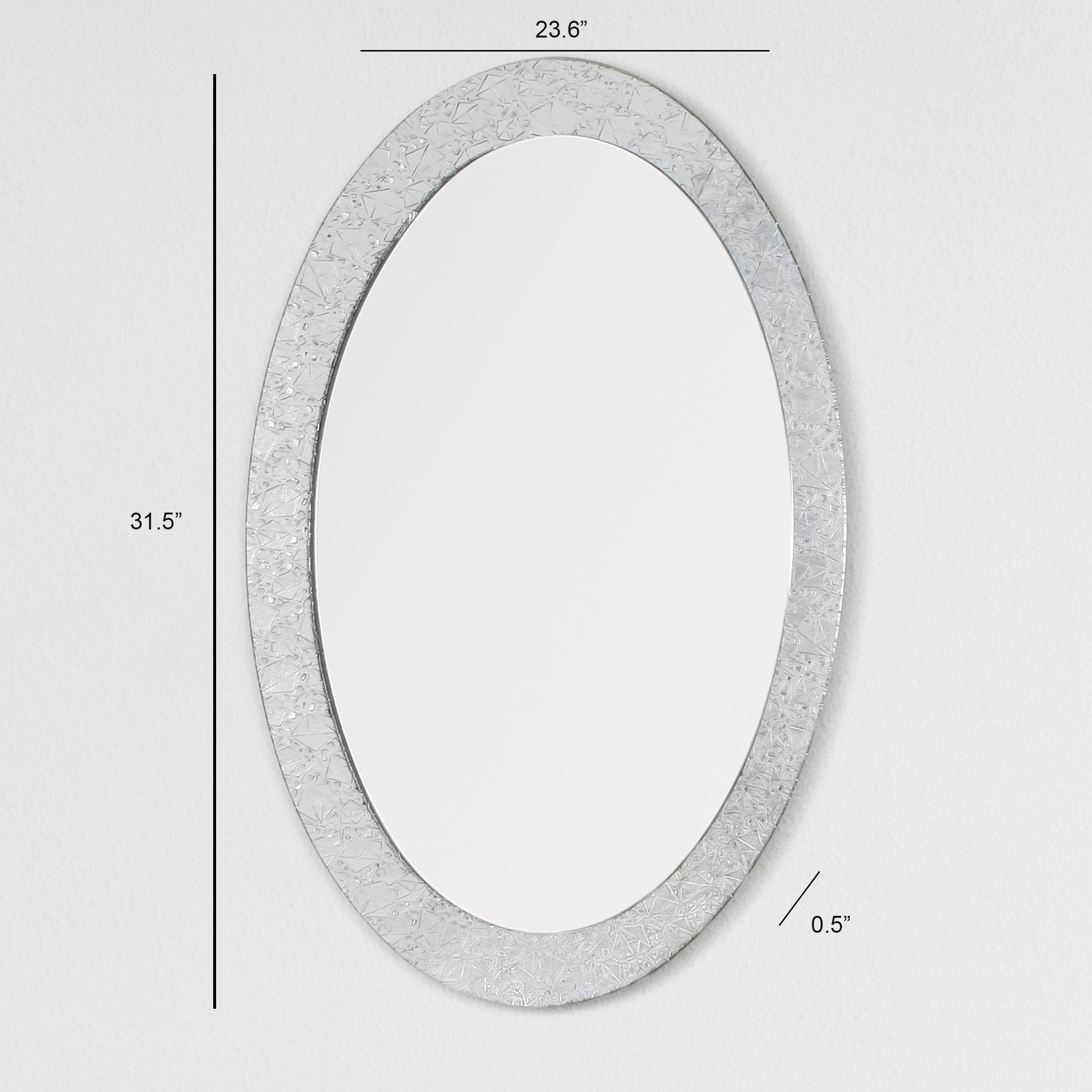 Decor Wonderland 31.5" x 23.6" Silver Modern Frameless Mirror - Image 4