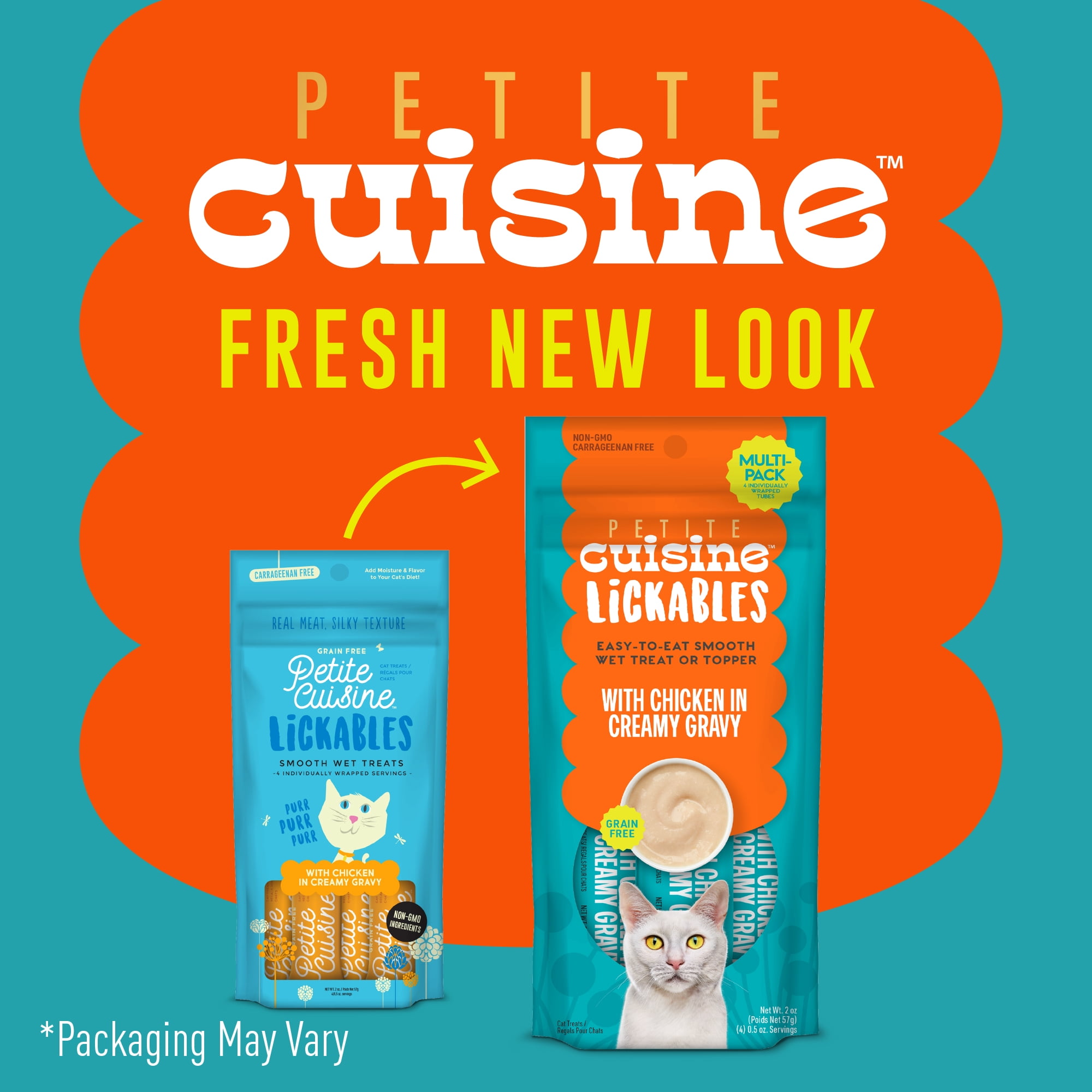 Petite Cuisine Lickables Wet Cat Treats, Chicken in Creamy Gravy, 2 oz. Pouch (12 Count) - Image 4