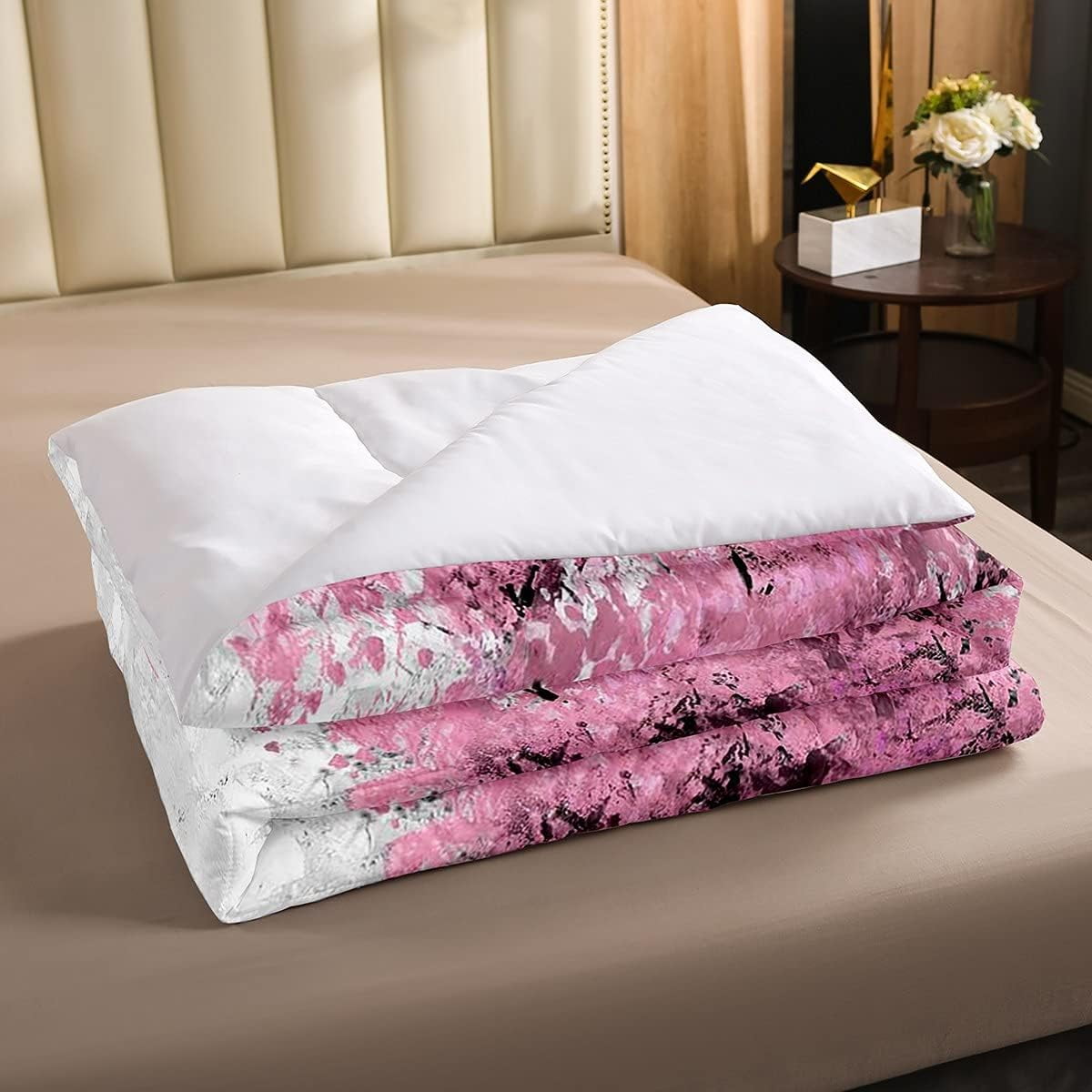 Paris Bedroom Comforter Set Twin,Eiffel Tower Bedding Sets For Teen Women Retro Romantic Pink and Grey Couple Valentine Bed Comforter Set Black Gray Room Decor 1 Comforter + 1 Pillow Case - Image 2