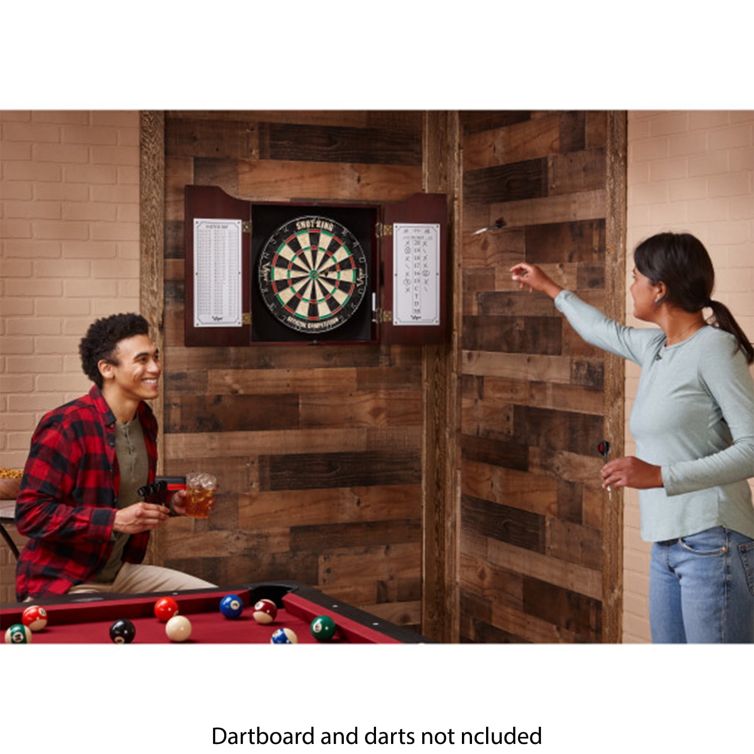 Viper Hudson Steel Tip Dartboard Cabinet with Scoreboard, Mahogany - Image 11