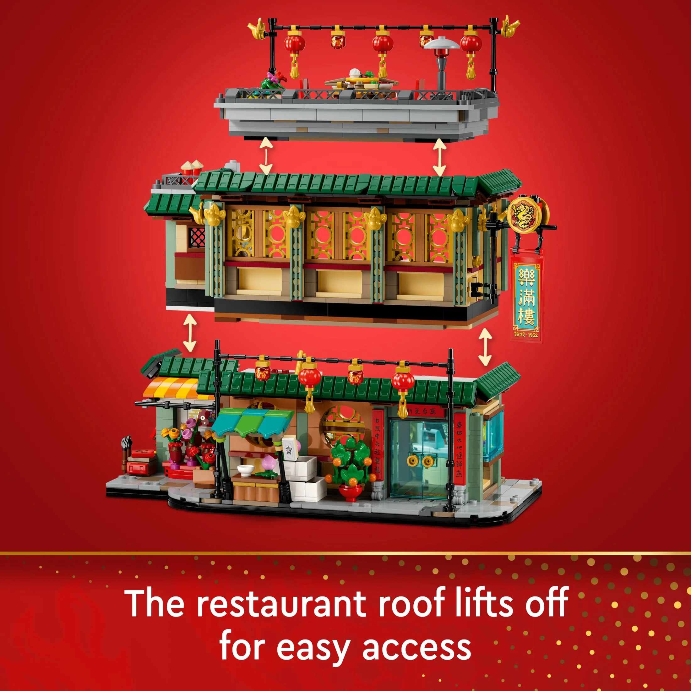 LEGO Spring Festival Family Reunion Celebration Building Toy for Kids, Restaurant Playset with Toy Kitchen and 13 Minifigures for Pretend Play, Family Gift Set for Boys and Girls Ages 8 and Up, 80113 - Image 3