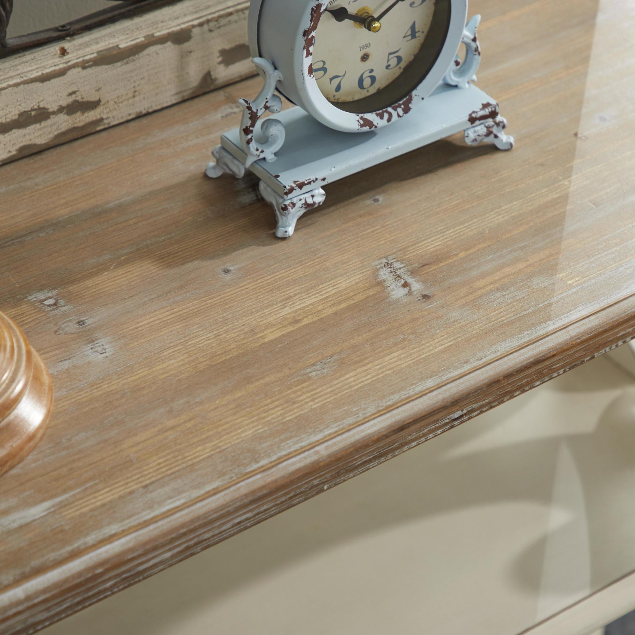 DecMode Farmhouse Decorative Console Table for Living Room, Entry Way, Hallway, Ivory/White with Neutral Painted Finish 38"W - Image 12