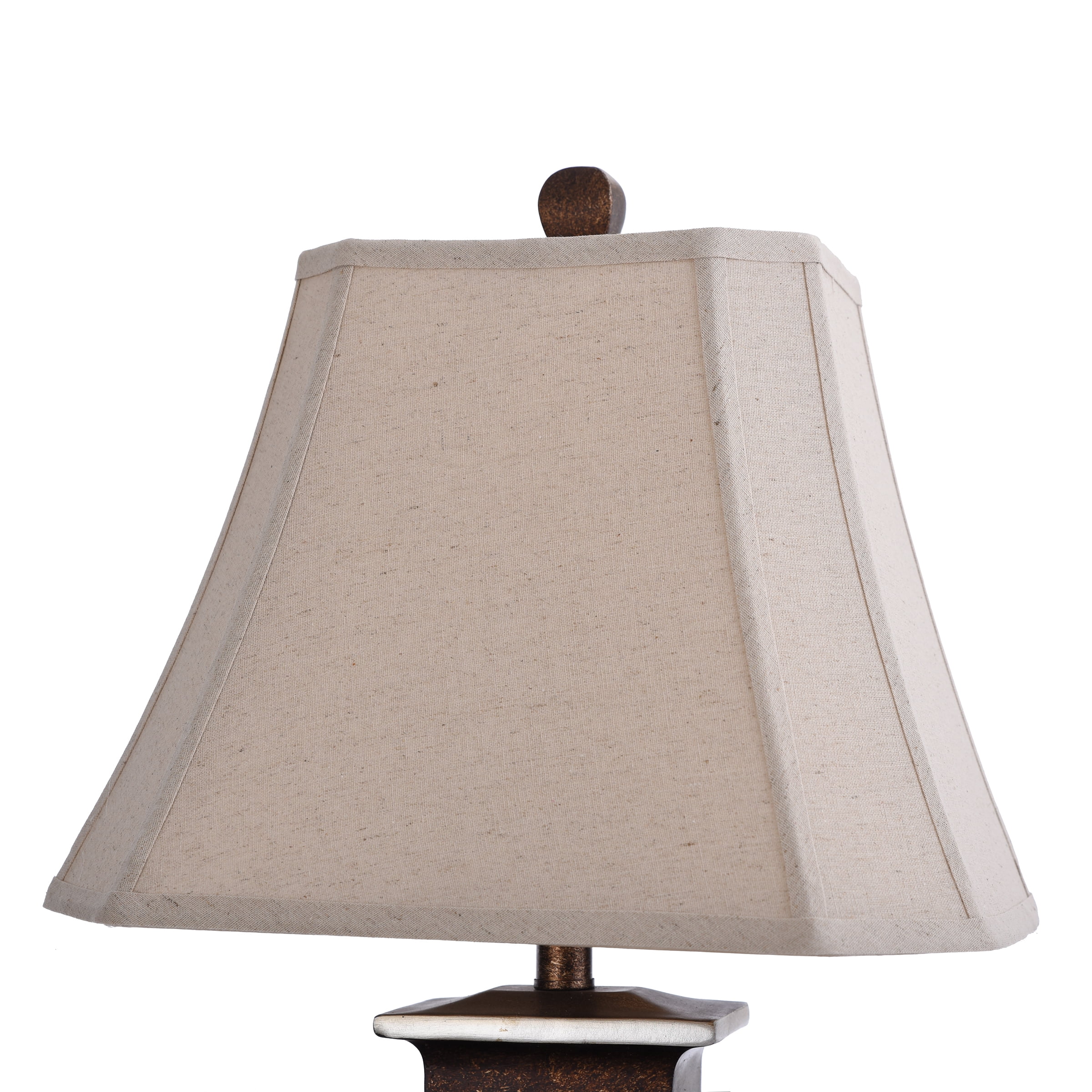 Austin Table Lamp - Bronze, Cream, Gold Leaf Finish - Taupe Fabric Shade - Image 3