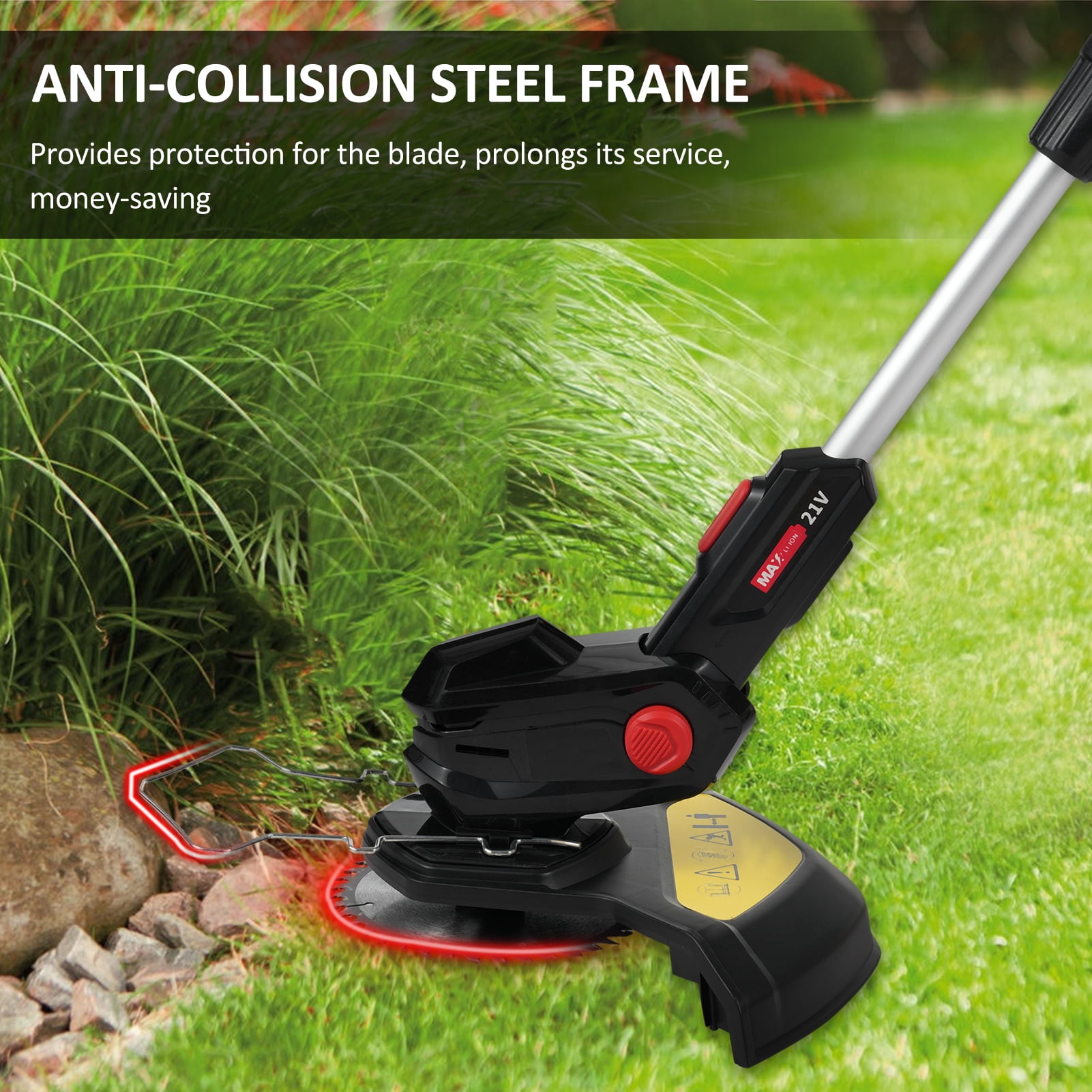 CACAGOO Electric Weed Eater Wacker, Cordless Electric Grass Trimmer, Grass String Trimmer, Weed Lawn Edger Eater for Garden and Yard - Image 4