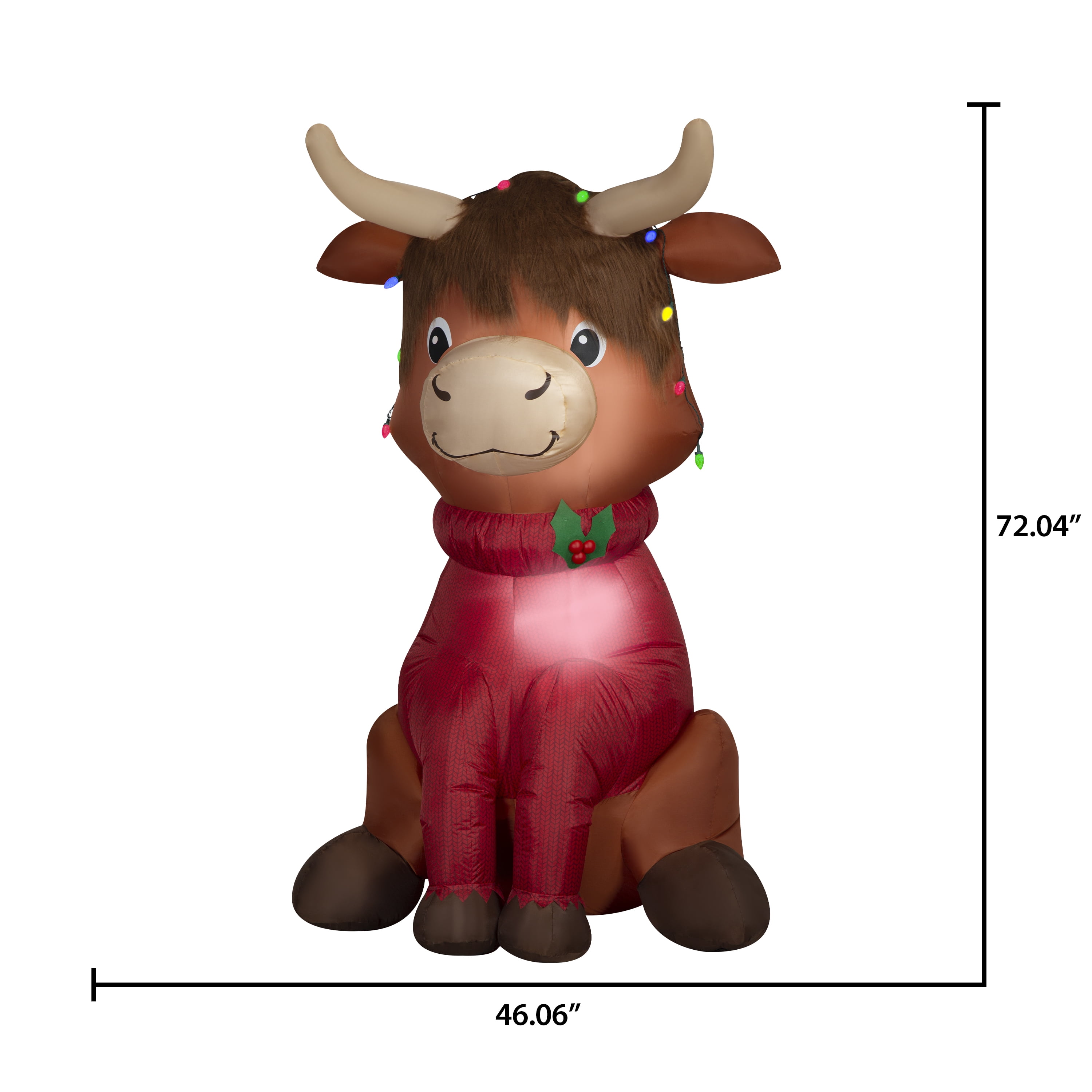 Christmas Airblown Inflatables Yard Decoration Highlander Cow Wrapped Light String, 6 ft - Image 5