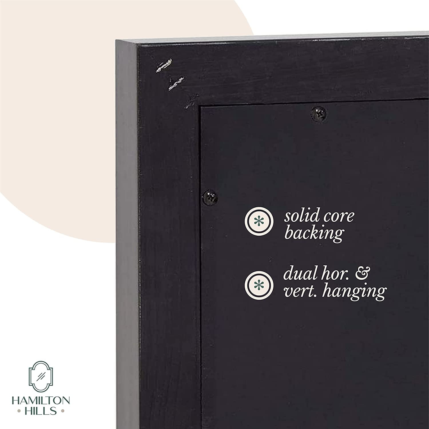 Hamilton Hills Clean Large Modern Black Frame Wall Mirror Contemporary Premium - Image 3