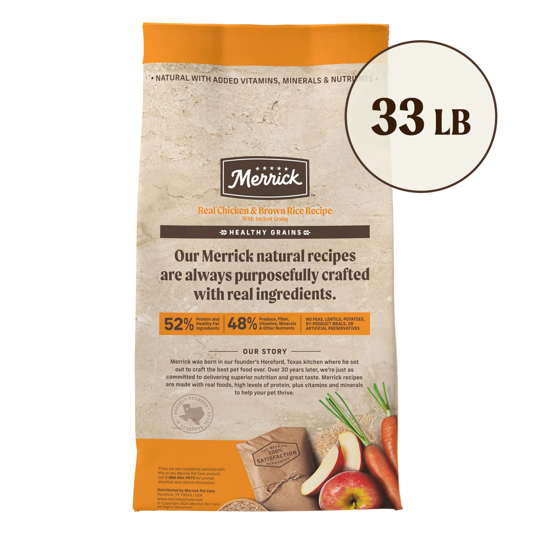 Merrick Healthy Grains Premium Adult Dry Dog Food, Wholesome And Natural Kibble With Chicken And Brown Rice, 33.0 lb. Bag - Image 9