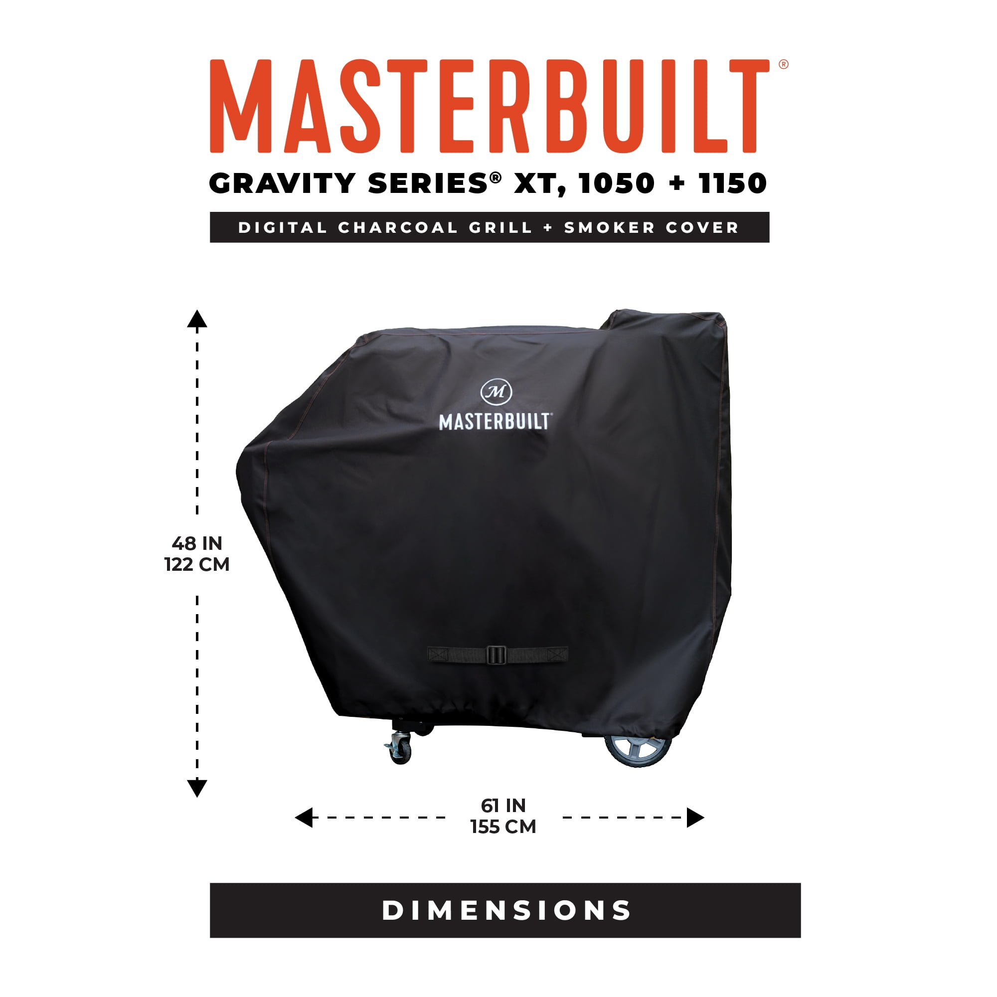 Masterbuilt® Large Grill Cover, Fits Models 1050, 1150 and XT of Gravity Series Smoker Grills, Black, PVC Liner, Double-Stitching and Adjustable, Model MB20081220 - Image 5