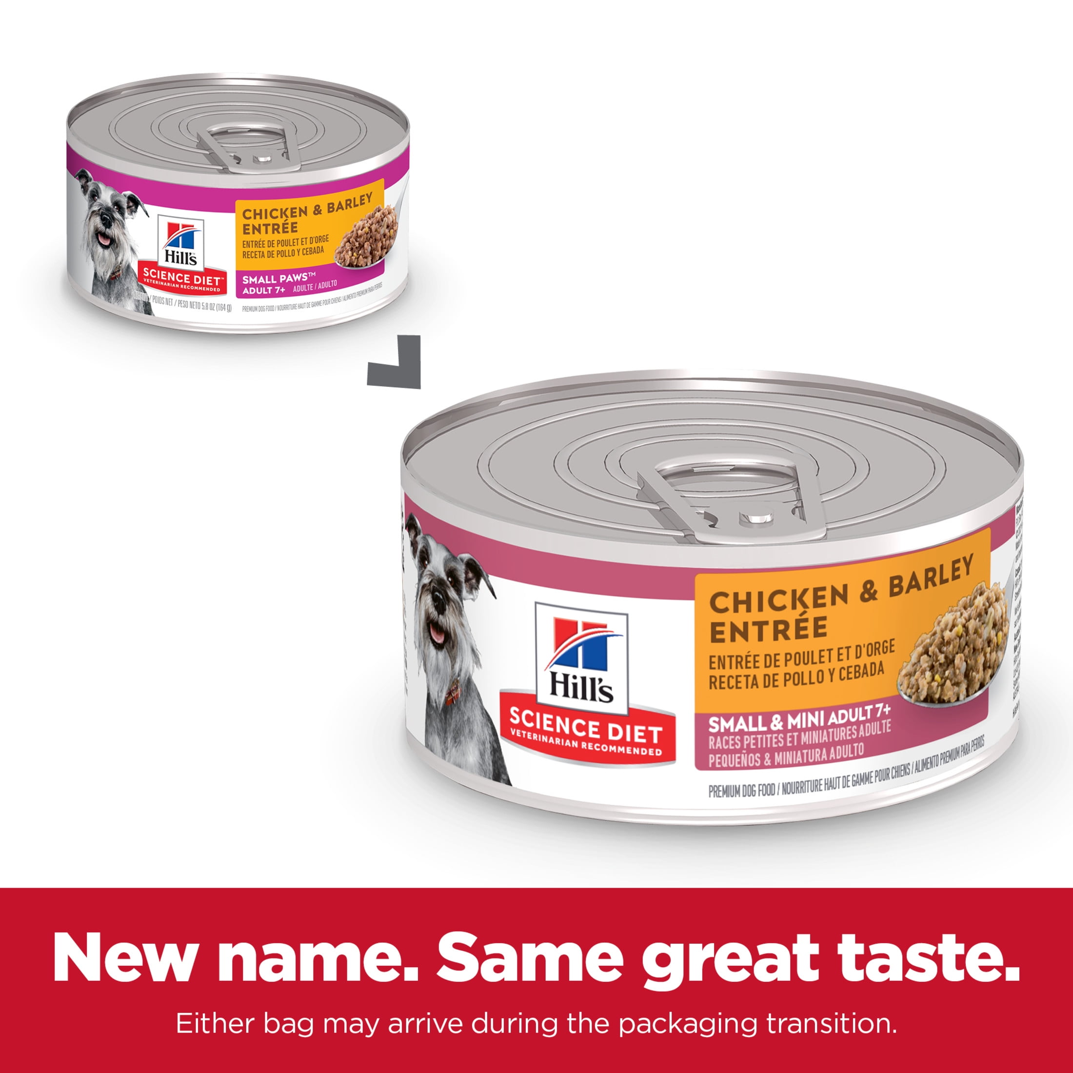 Hill's Science Diet Small & Mini Chicken & Barley Wet Dog Food for 7+ Senior Dogs, 5.8oz Can 24pk - Image 3