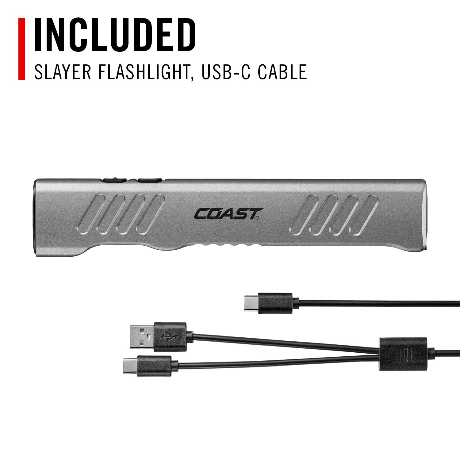 COAST SLAYER 1150 Lumen Rechargeable LED Flashlight – USB-C, Dual Optic, Waterproof - Image 9