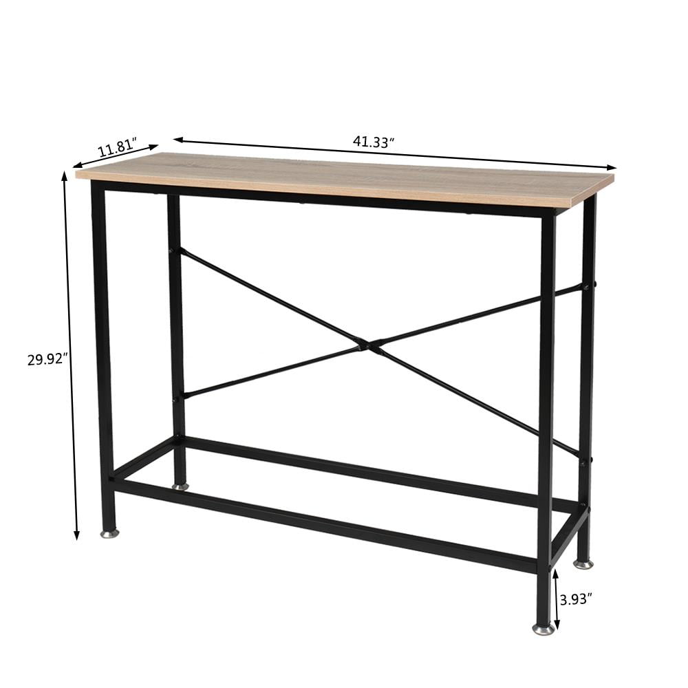 Ktaxon Console Table Sturdy Metal Frame Sofa Table TV Stand with Scratch-Resistant & Water-Resistant Wooden Top - Image 2