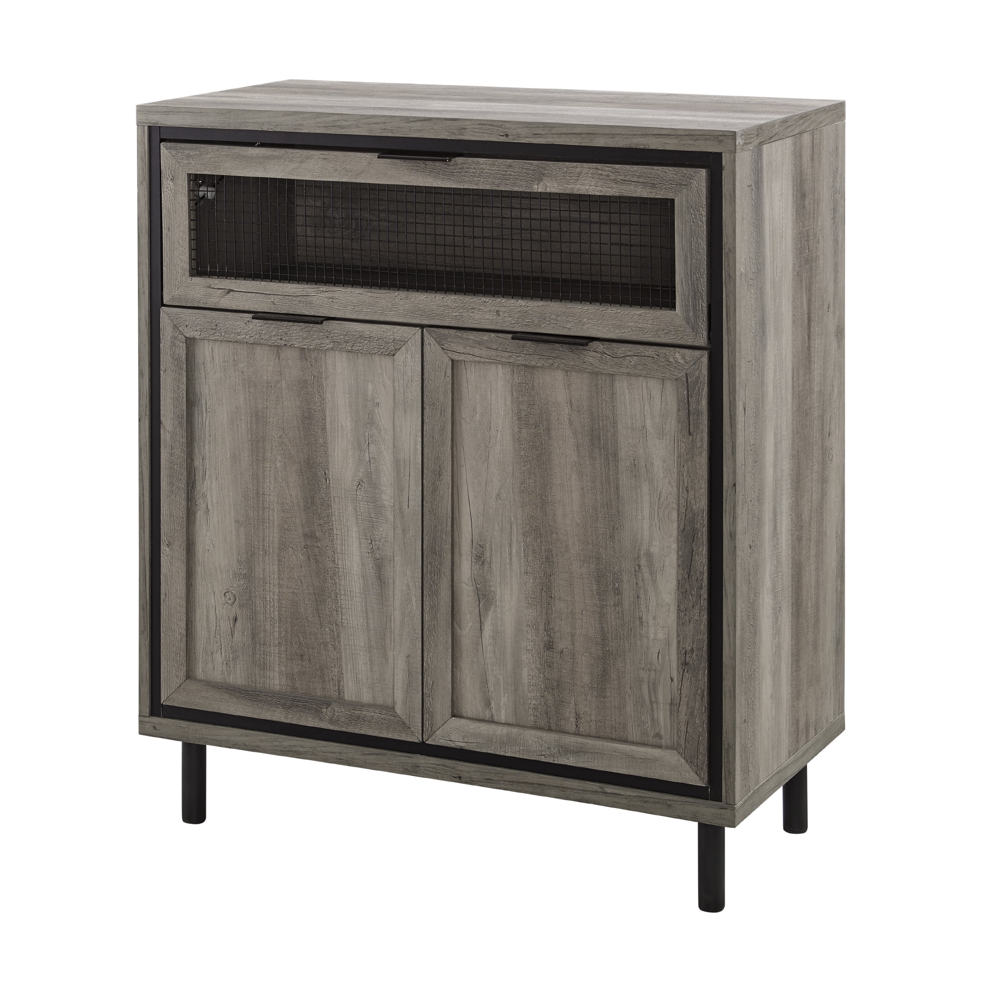 Manor Park Metal Mesh Drop-Down Door Accent Cabinet, Grey Wash - Image 9