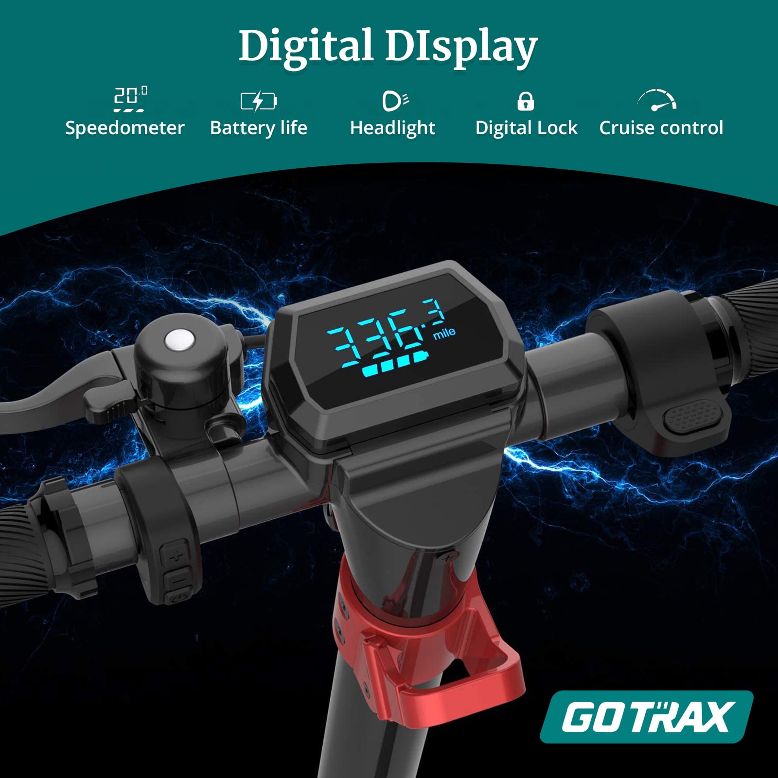 GOTRAX G3 Electric Scooter, 8.5" Pneumatic Tires, Max 18mile Range and 15.5Mph Power by 350W Motor, Foldable Escooter for Adult Unisex,Black - Image 7
