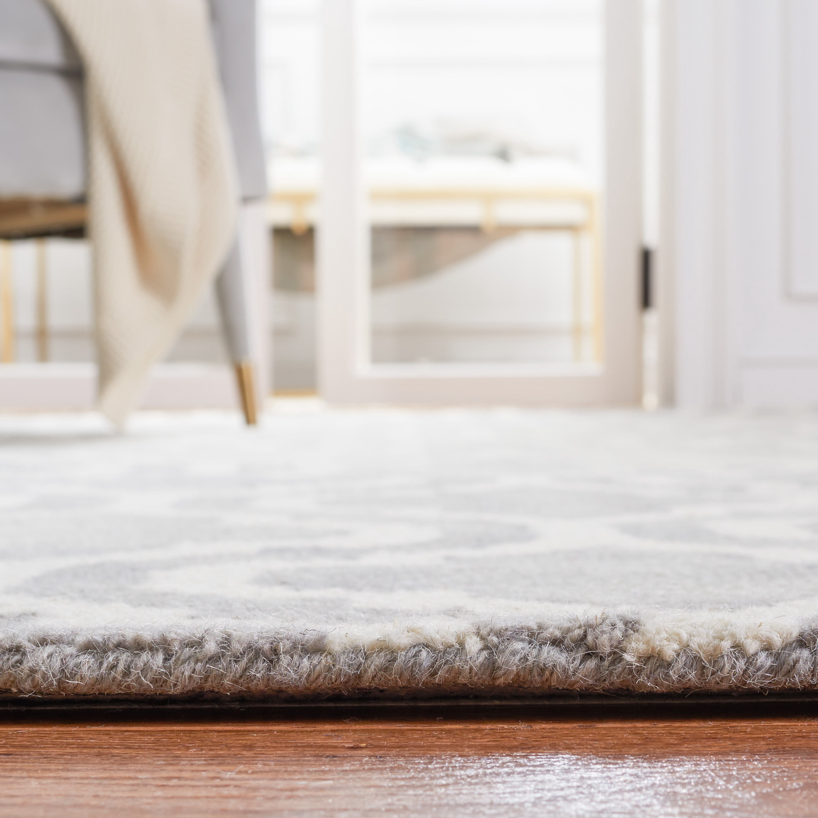 Safavieh Dip Dye Jolyon Geometric Wool Area Rug, Gray/Ivory, 10' x 14' - Image 6