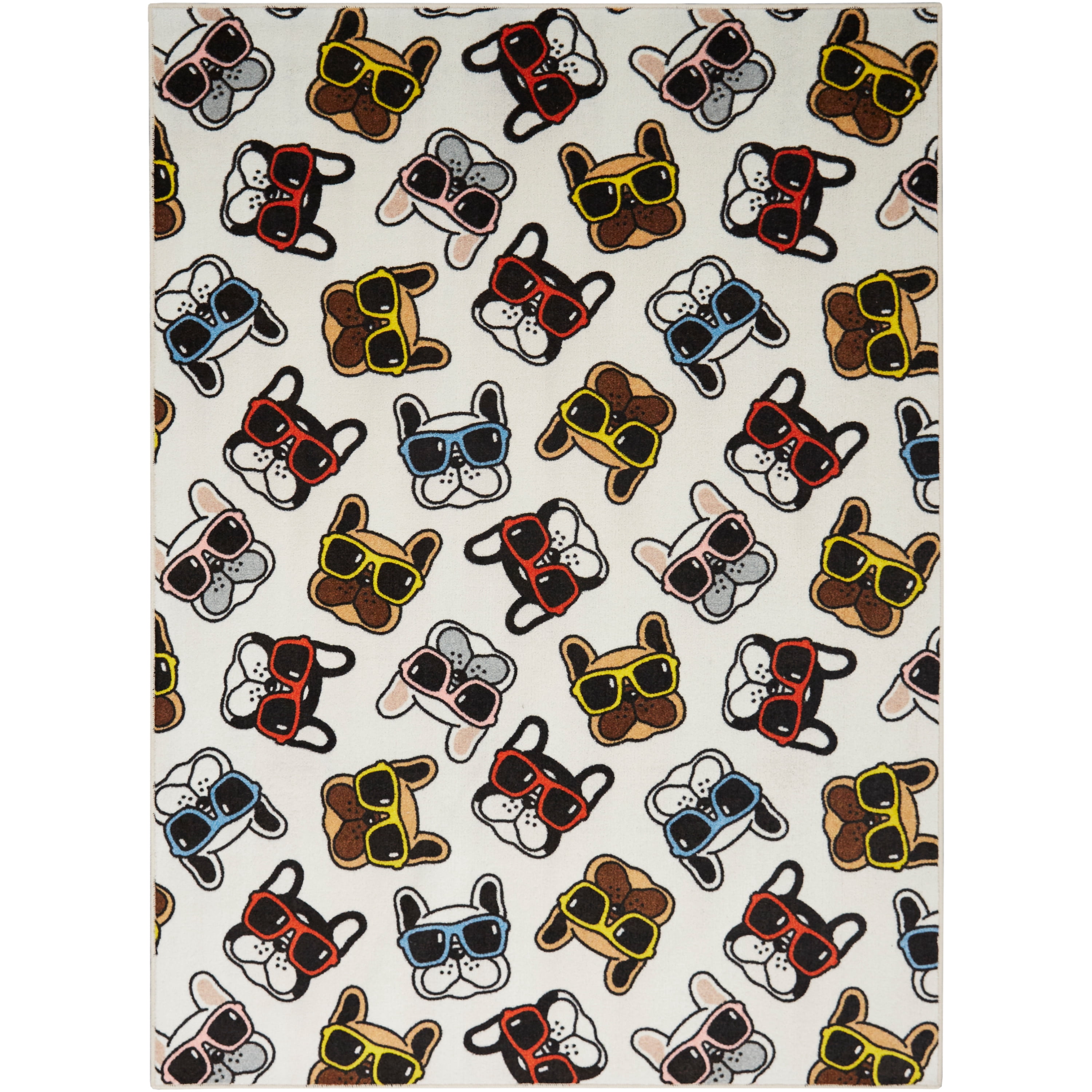 Mohawk Home Prismatic Cool Dogs Multi Contemporary Theme Kids Precision Printed Area Rug, 8'x10', White & Brown - Image 5