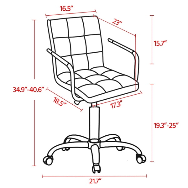 Renwick Desk Chairs Height Adjustable PU Leather Stylish Office Chair, White - Image 2