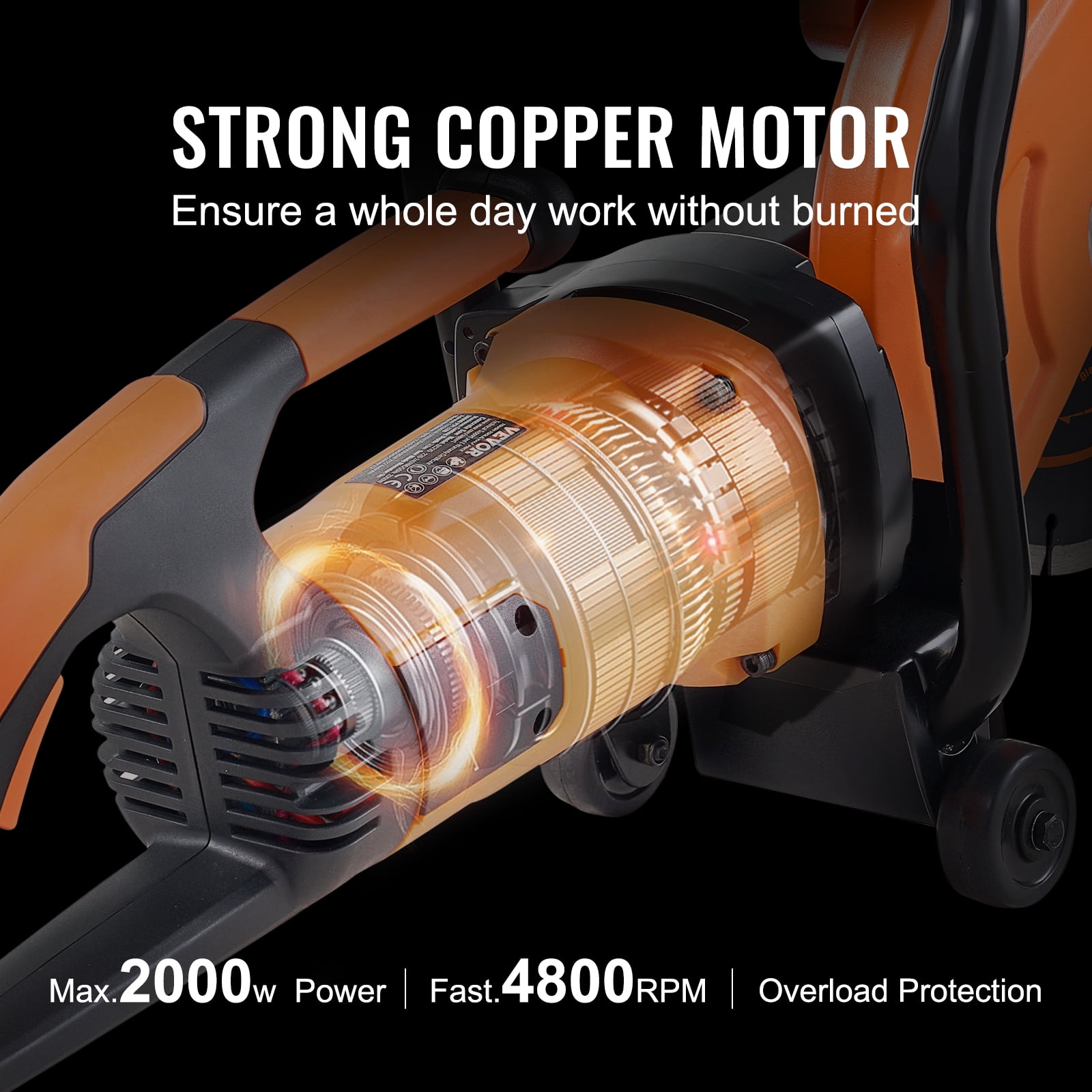 KFFKFF Electric Concrete Saw, 9-inch, 1800W Motor with 3.5-inch Cutting Depth, Wet/Dry Circular Saw with Water Line, Pump, and Blade for Cutting Stone and Brick - Image 7