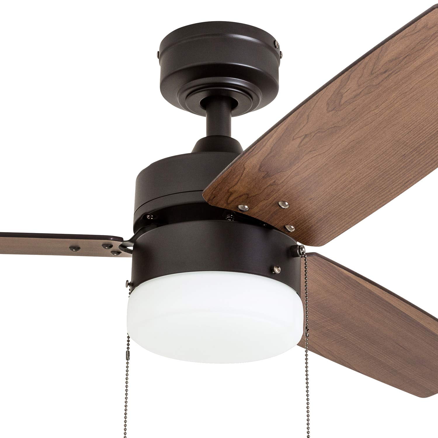 Prominence Home Reston 42" Bronze Modern Small Room Ceiling Fan with 3 Blades, LED Light Kit, Pull Chains & Reverse Airflow - Image 7
