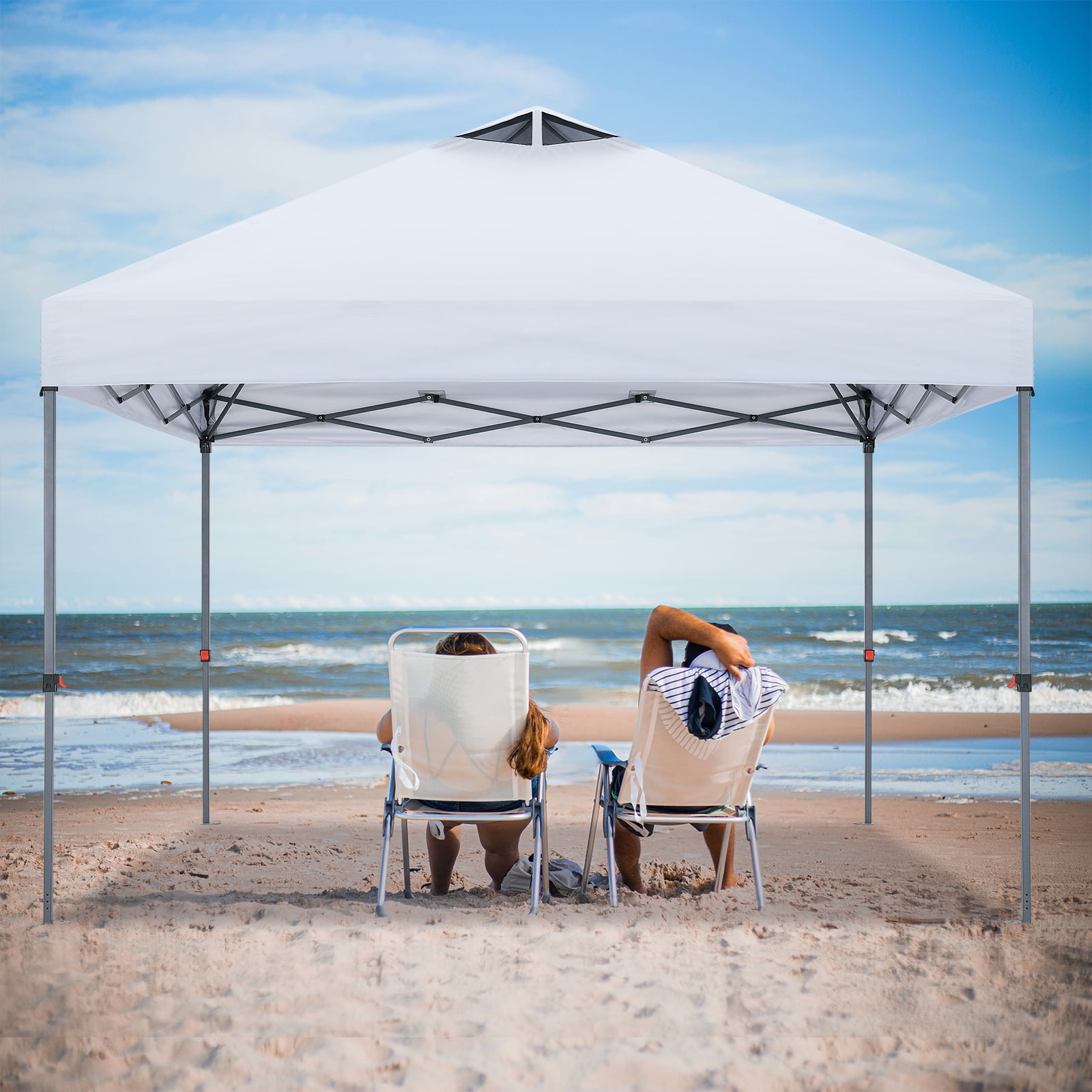 ABCCANOPY 10 ft x 10 ft Easy Pop up Outdoor Portable Instant One Push Function Canopy Tent with Air Vent, White - Image 4