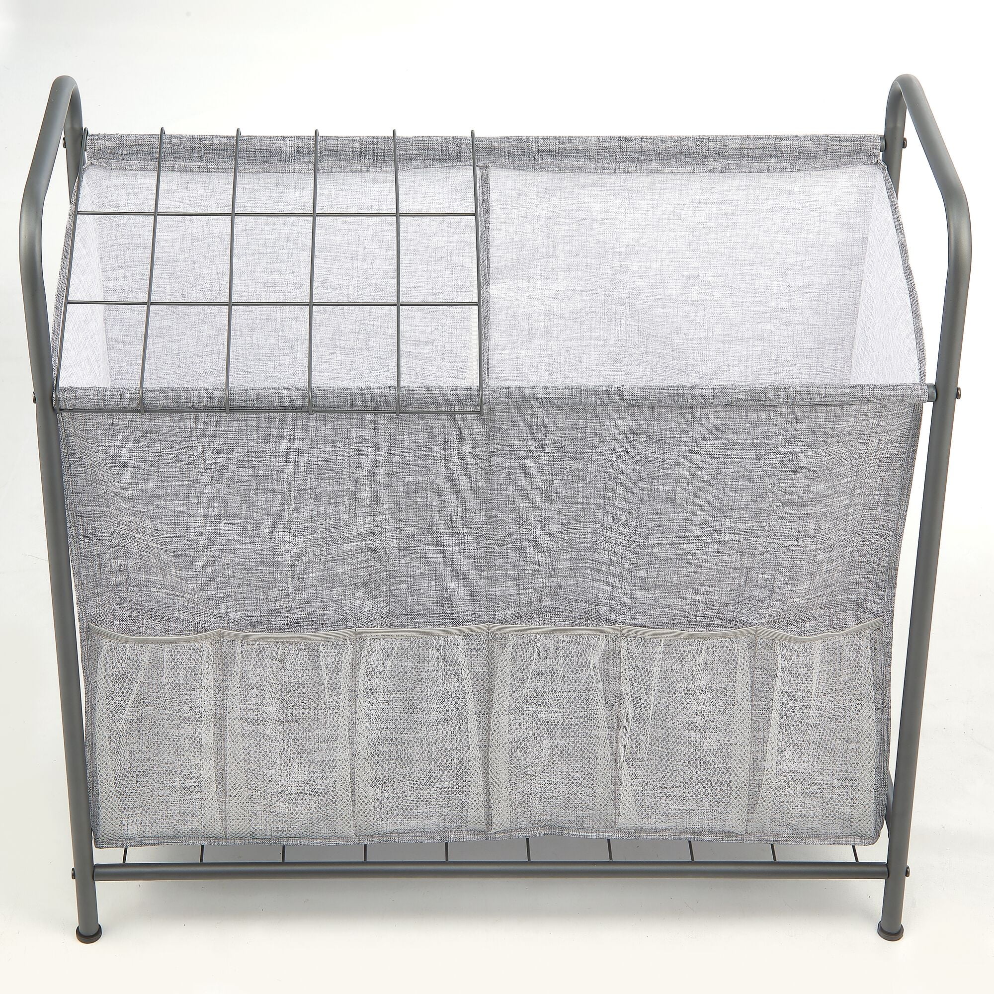 mDesign Sports Equipment Organizer Bin Rack - Front Pockets, Graphite/Gray - Image 6