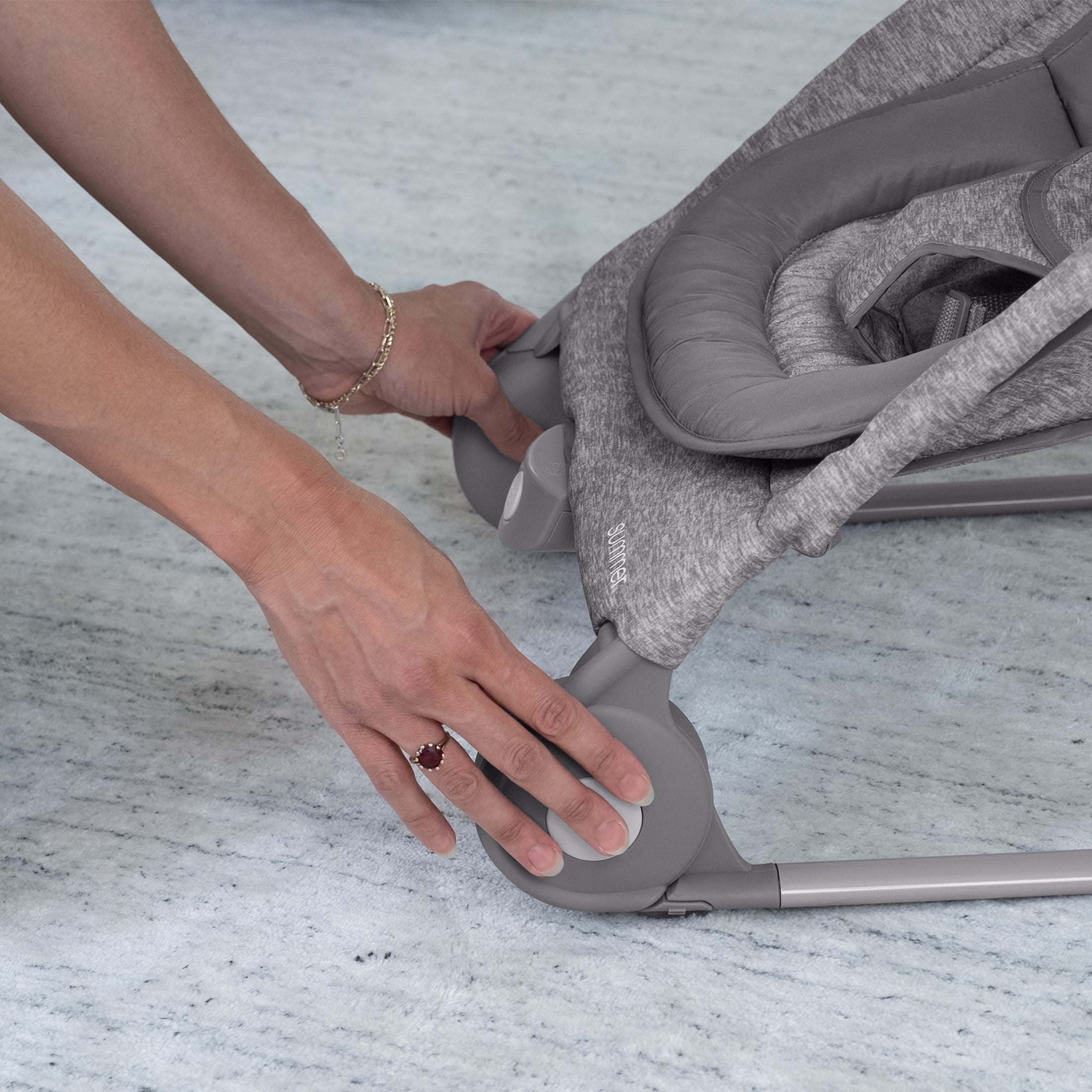 Summer by Ingenuity 2-in-1 Baby Bouncer & Rocker Duo for Infants, Light Gray Tweed - Image 4